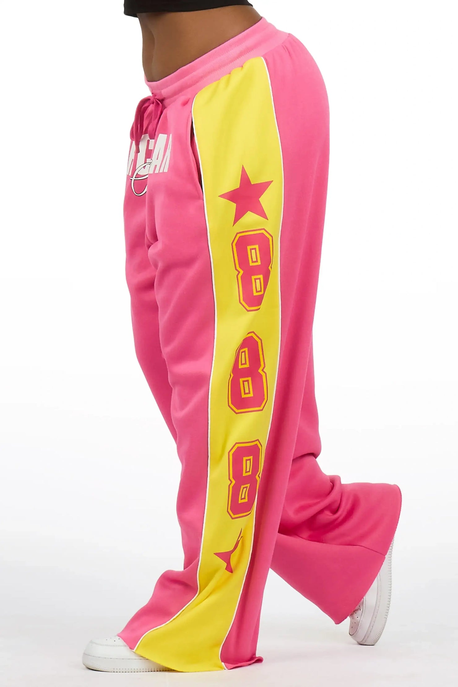 Airelle Pink/Yellow Baggy Track Pant