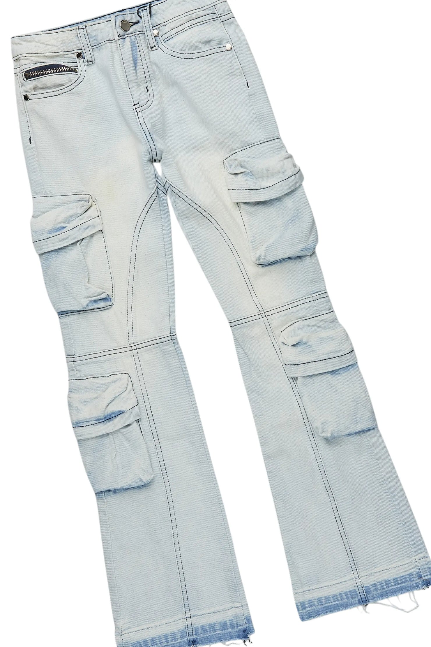 Boys Beau Royal Blue T-Shirt/Stacked Flare Jean Set