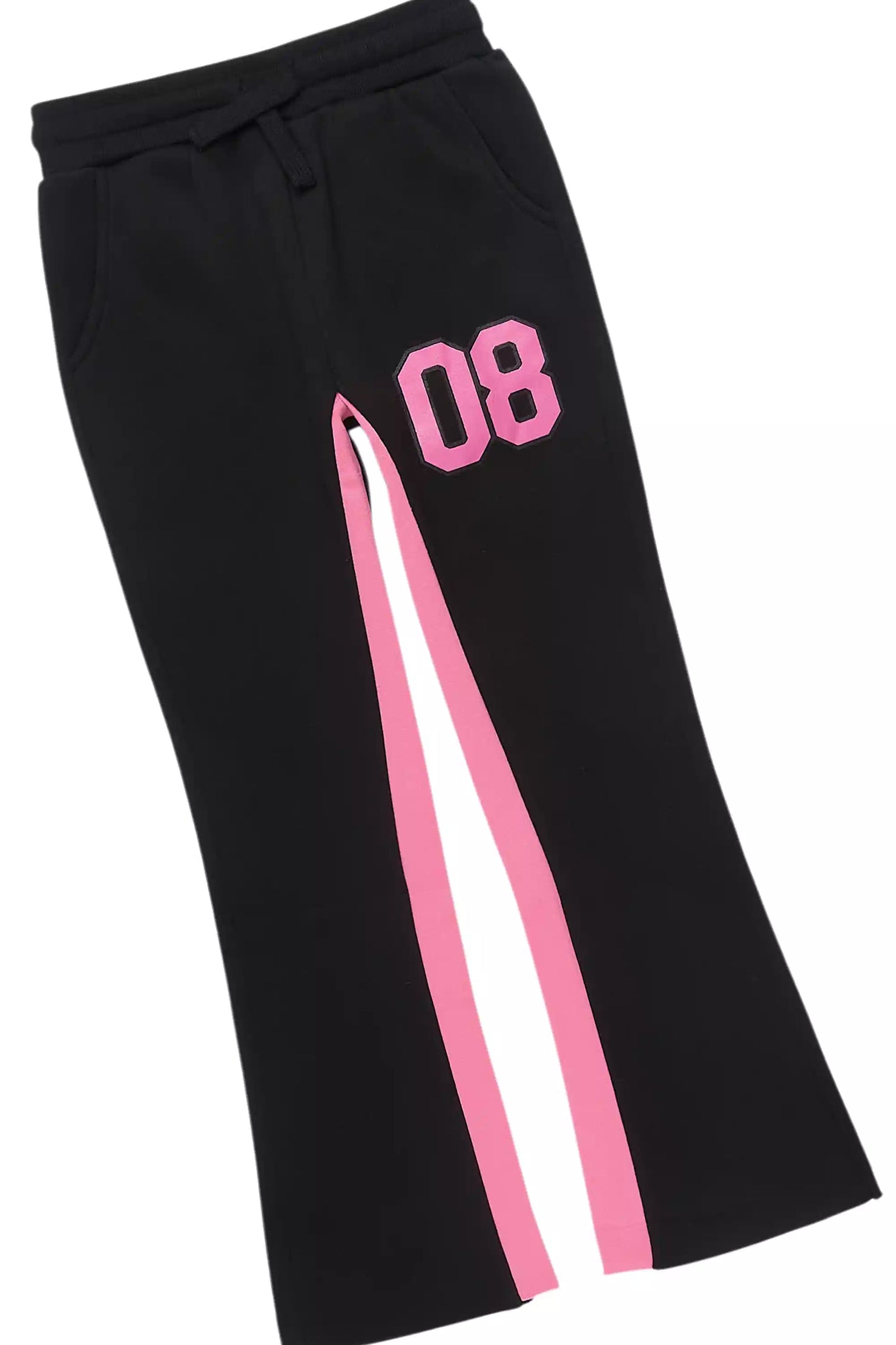 Girls Gaiea Black/Pink Jersey Stacked Track Set
