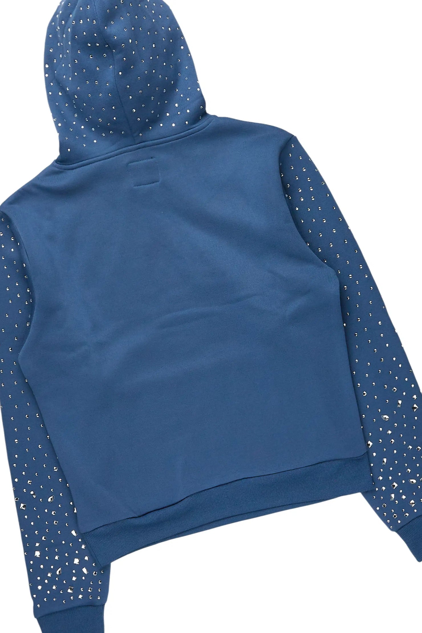 Porsha Navy Rhinestone Stacked Track Set