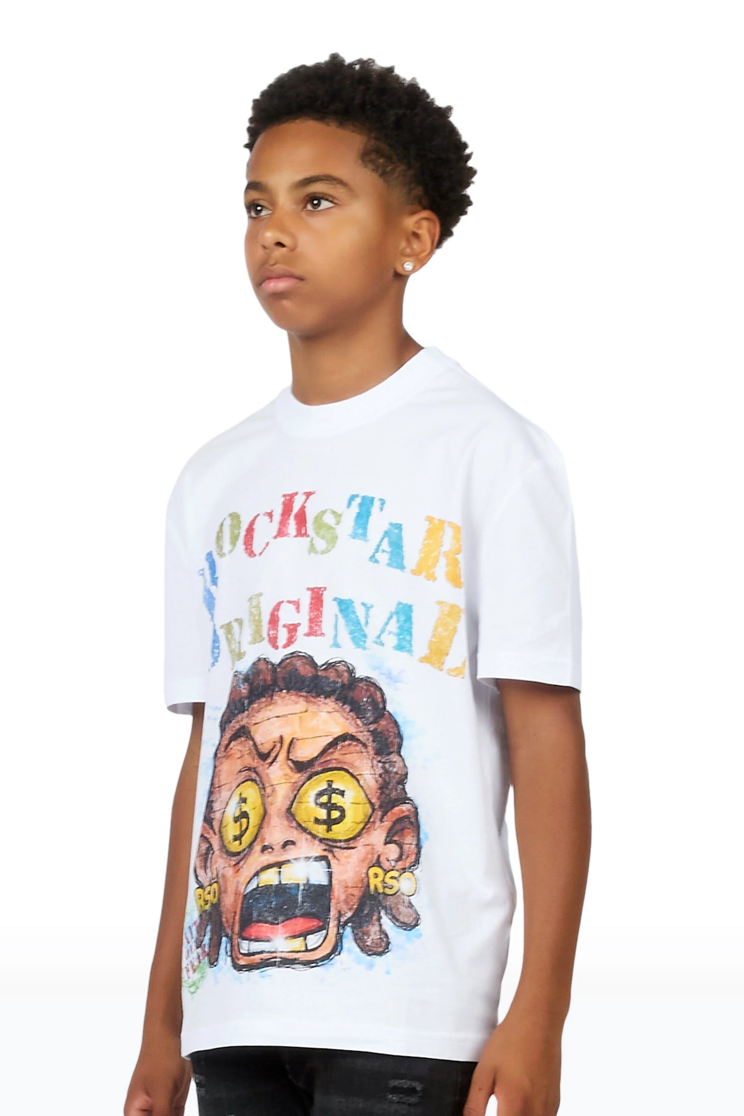 Boys Jagger White Graphic T-Shirt