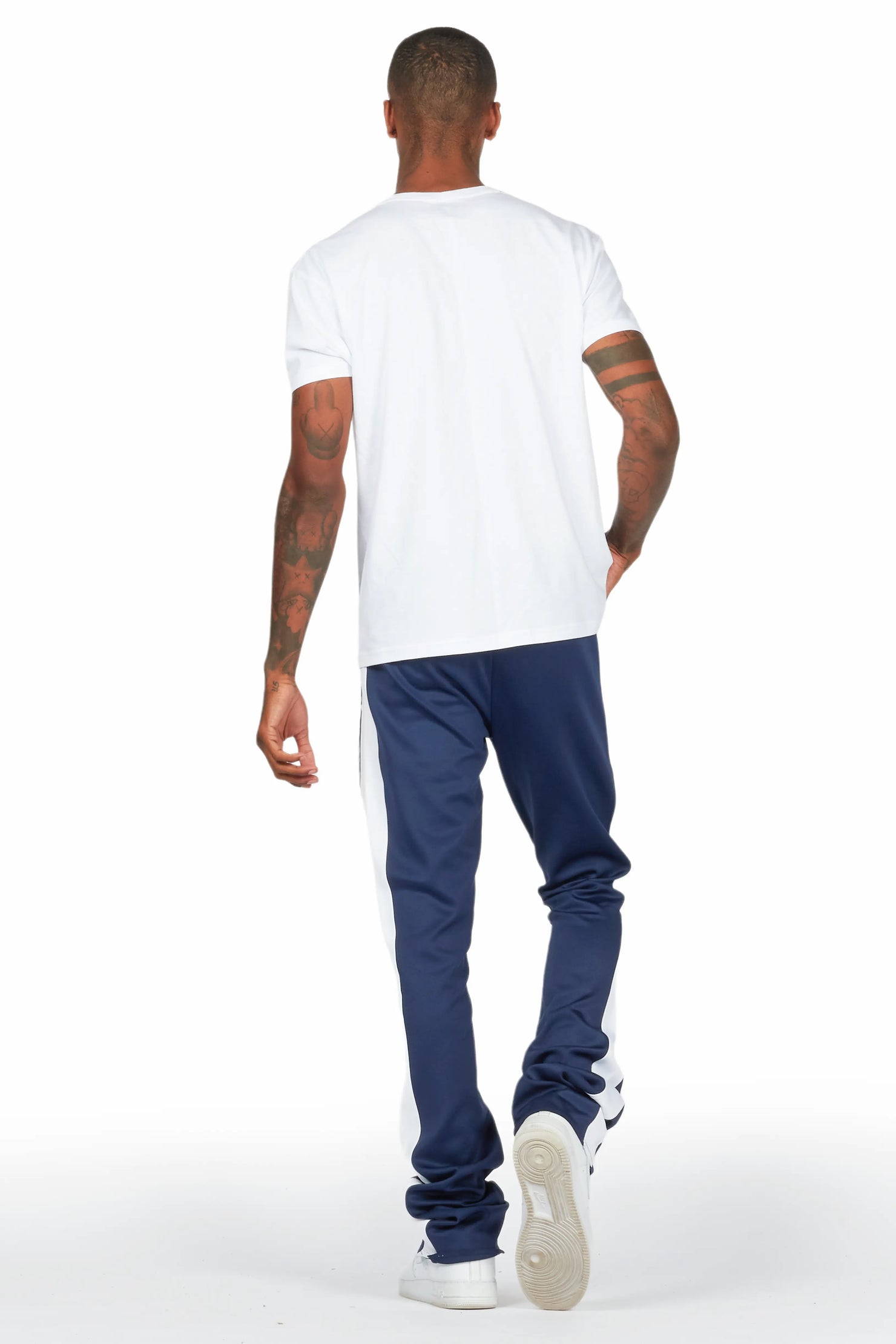Daxx White/Navy T-Shirt/Stacked Flare Track Set