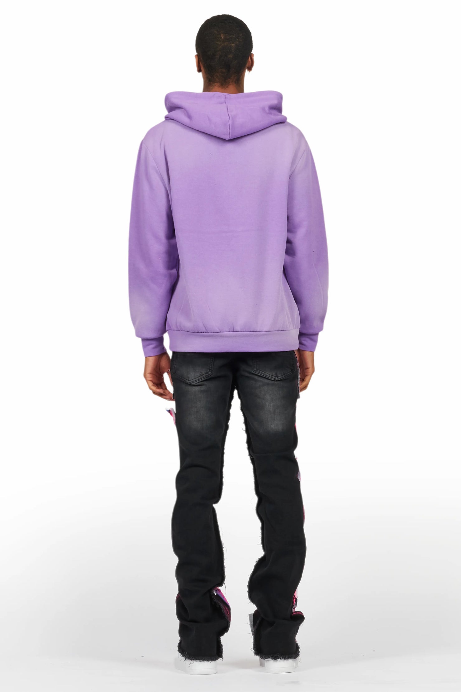 Helki Black/Pink Roller Paint Stacked Flare Jean