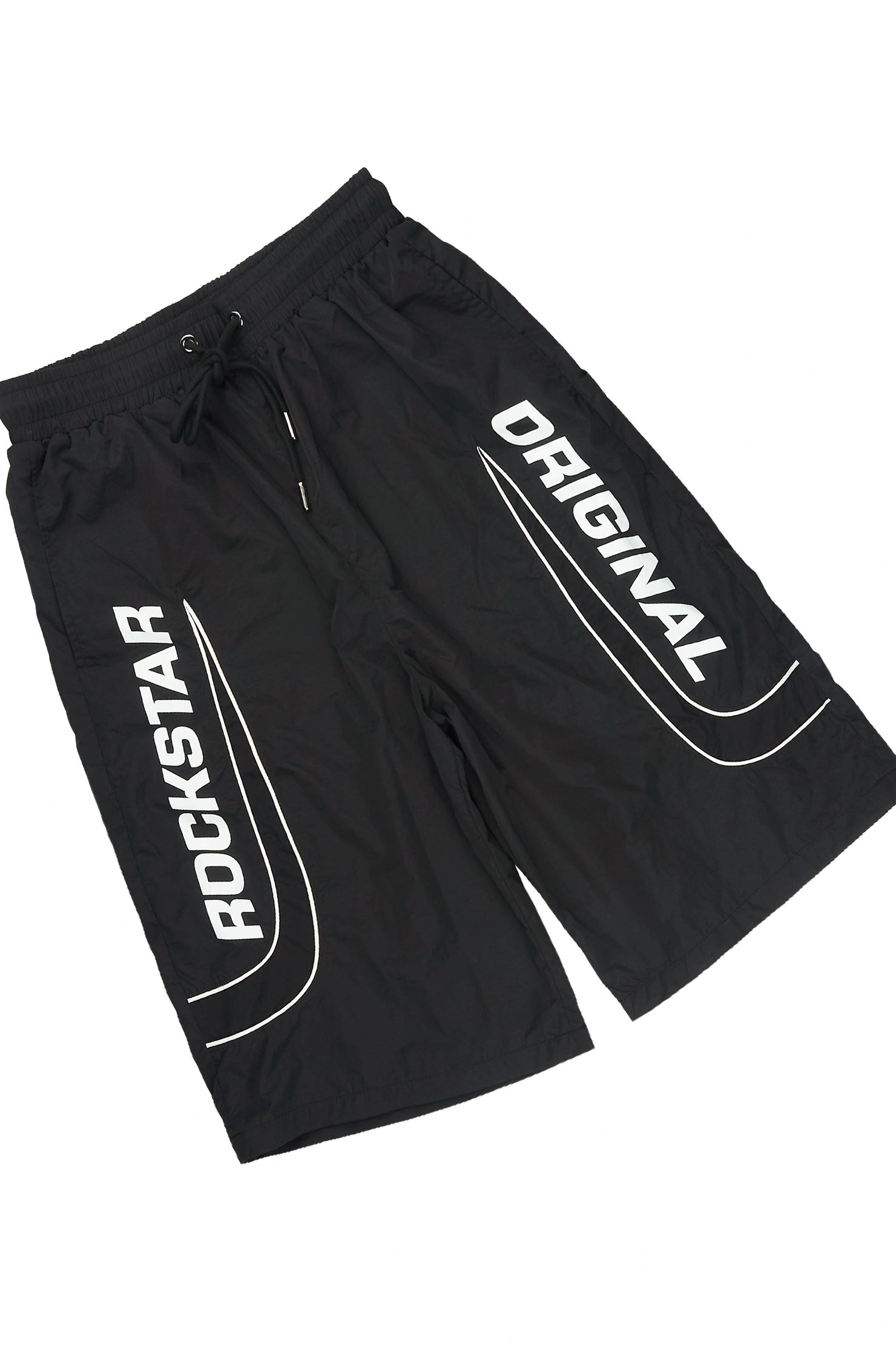 Winich Black Windbreaker Short Set