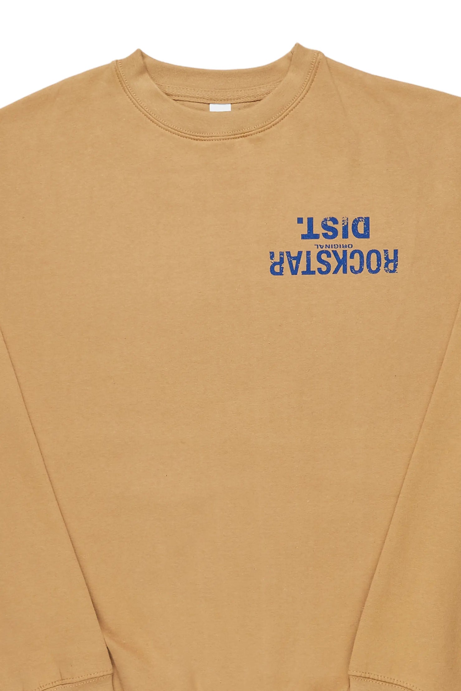 Dist. Town Beige/Blue Graphic Crewneck