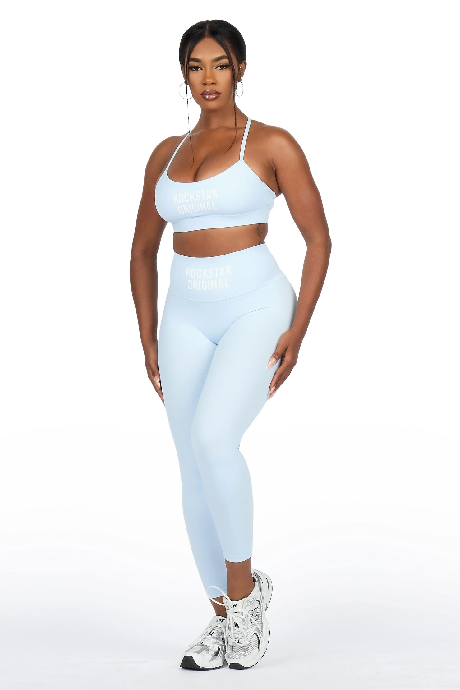 Jameka Light Blue Tank Active Legging Set