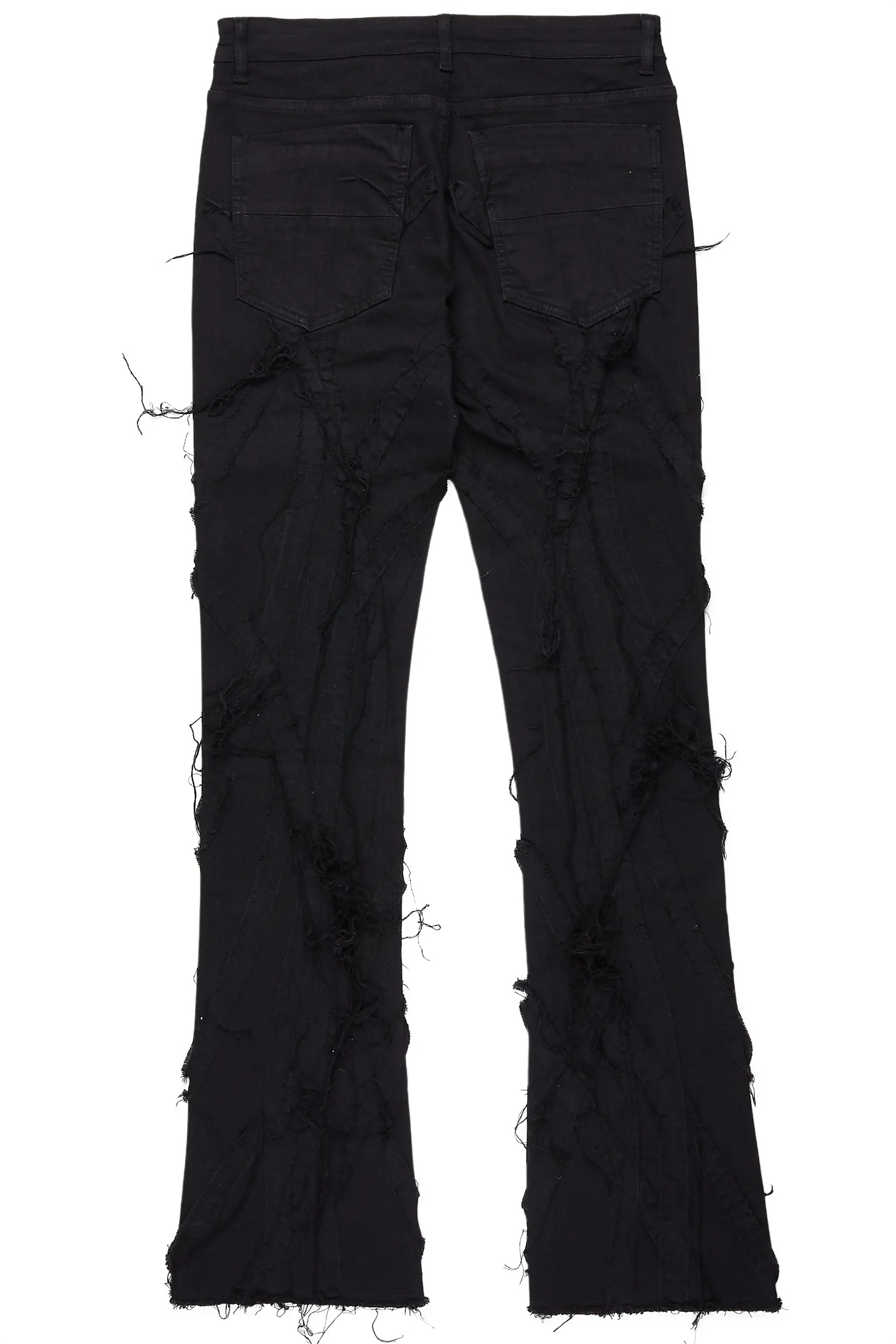 Gennaro Black Stacked Flare Jean