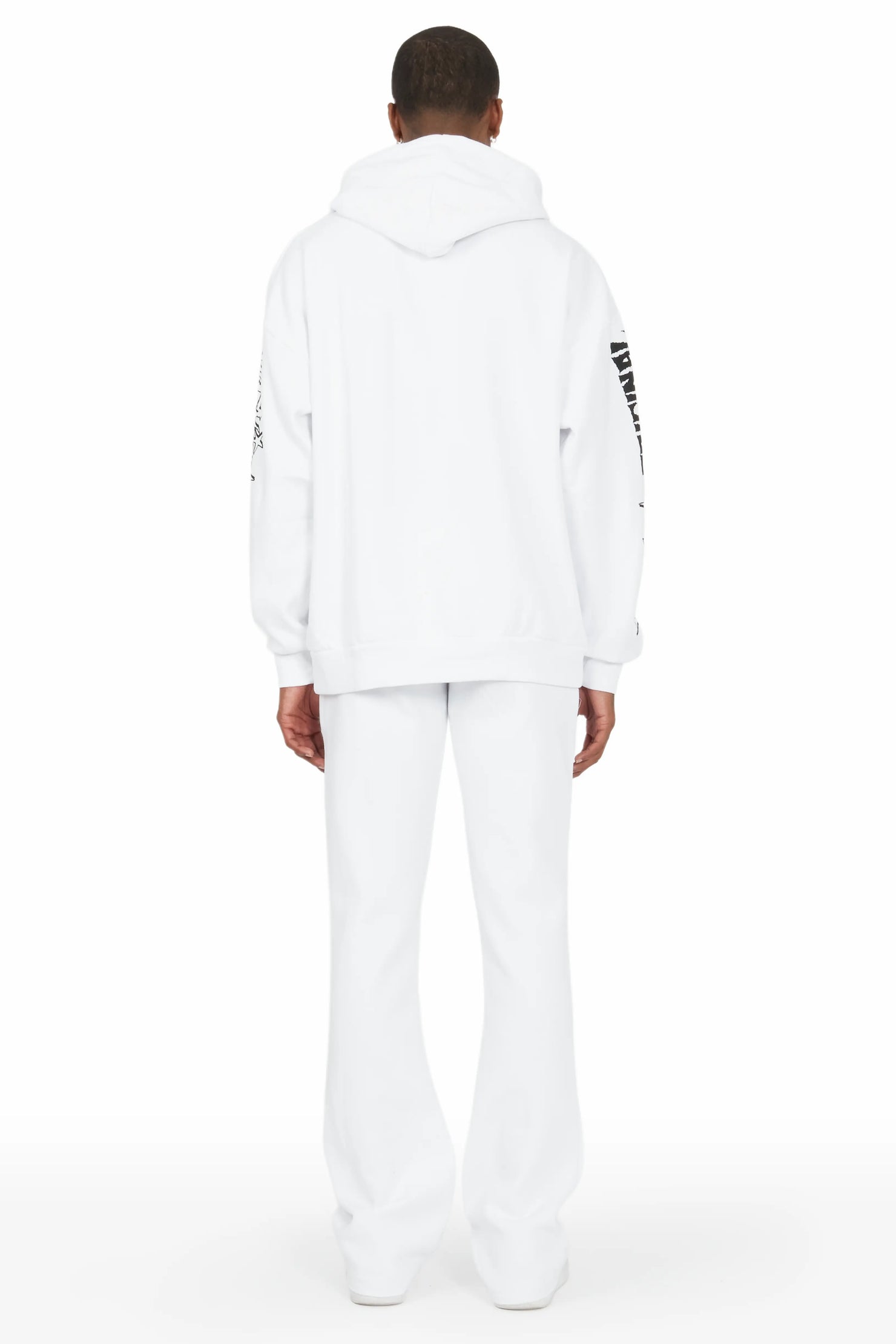 Hawkey White Oversized Hoodie/Flare Trackset