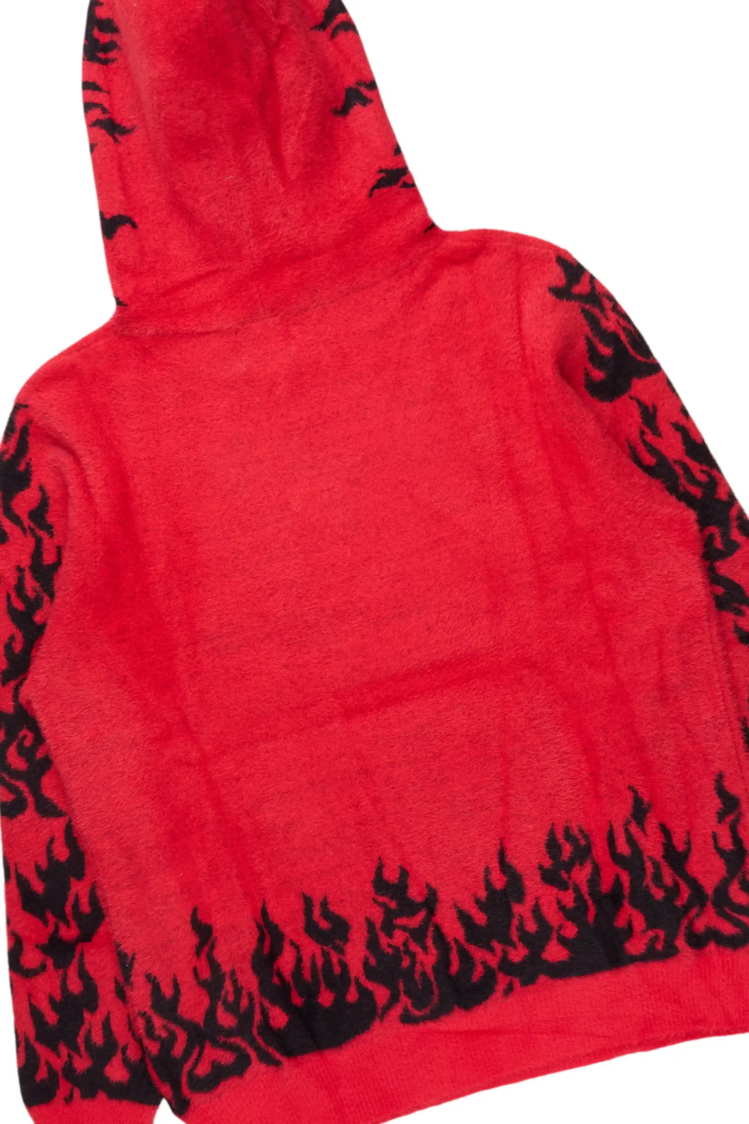 Yash Red Hoodie Stacked Flare Track Set