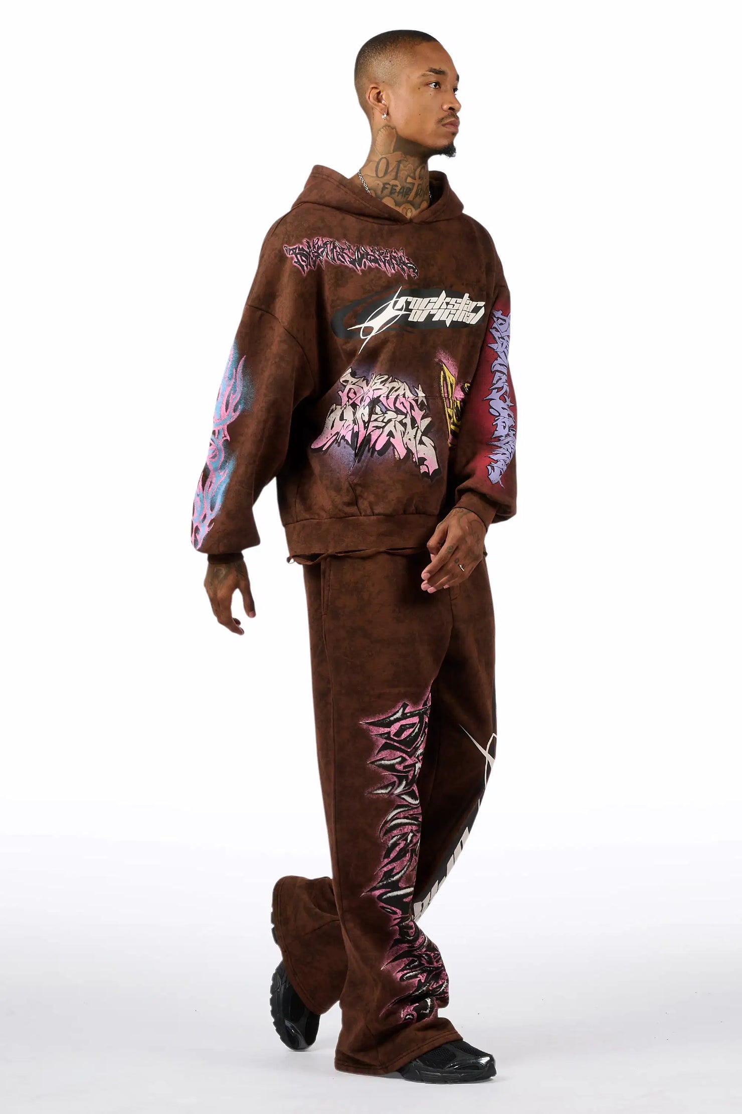 Bleka Brown Hoodie/Baggy Pant Track Set