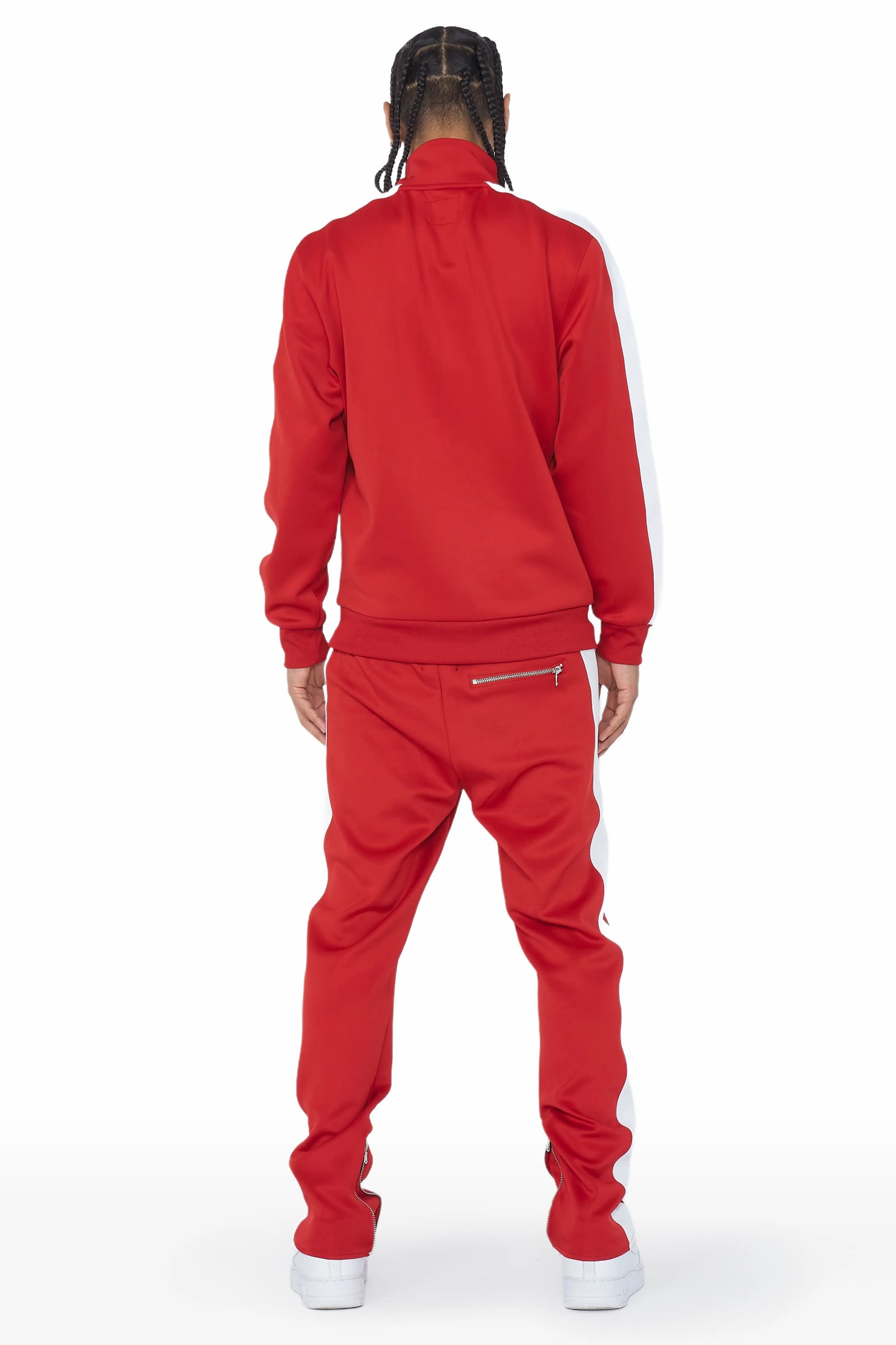 Dist. Town Red Tricot Slim Fit Track Set