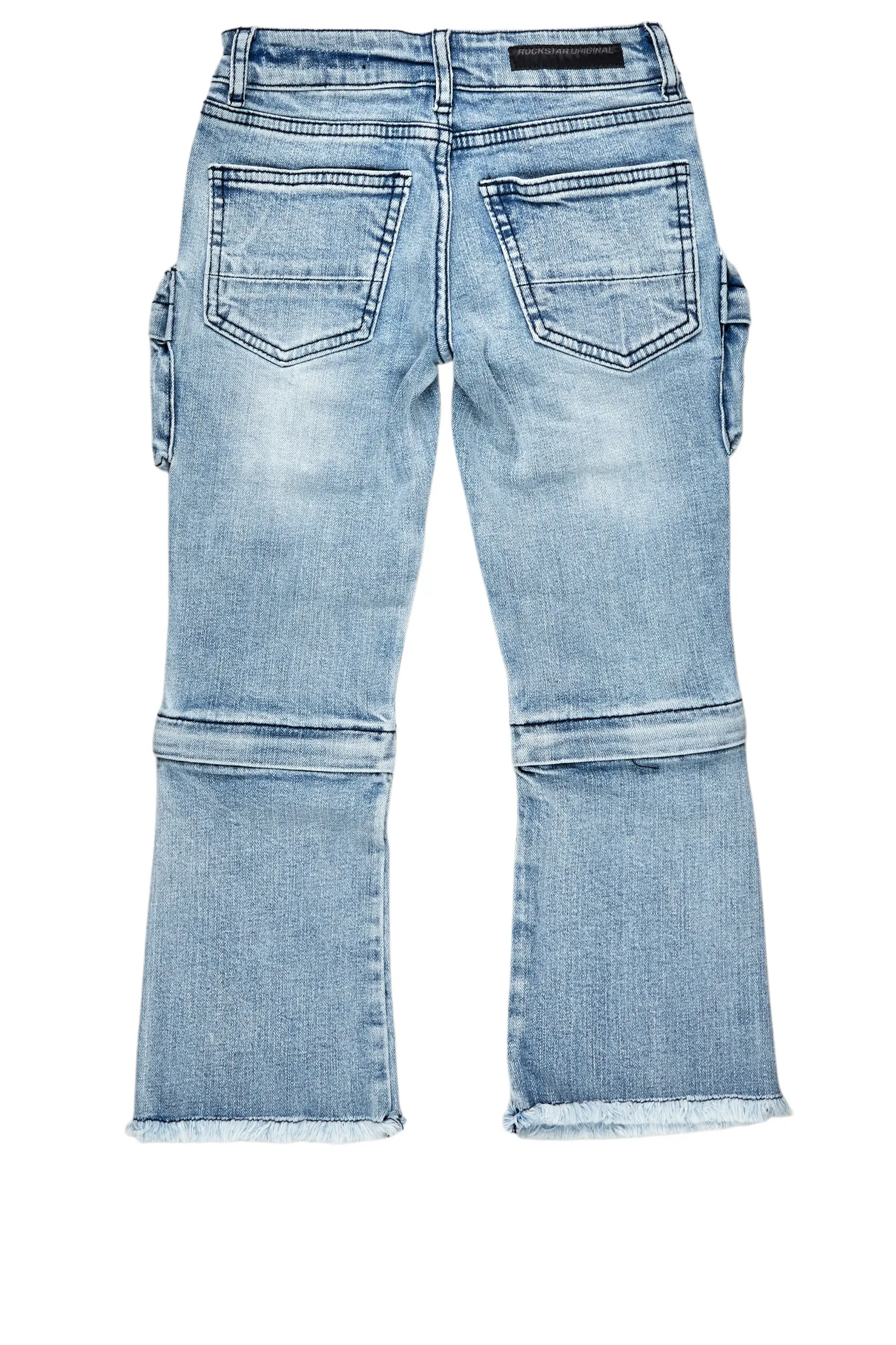 Boys Jan Blue Stacked Flare Cargo Jean