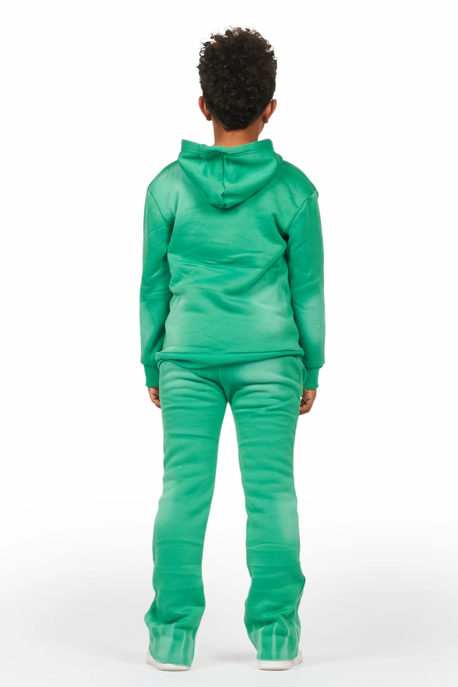 Boys States Green Stacked Hoodie Track Set