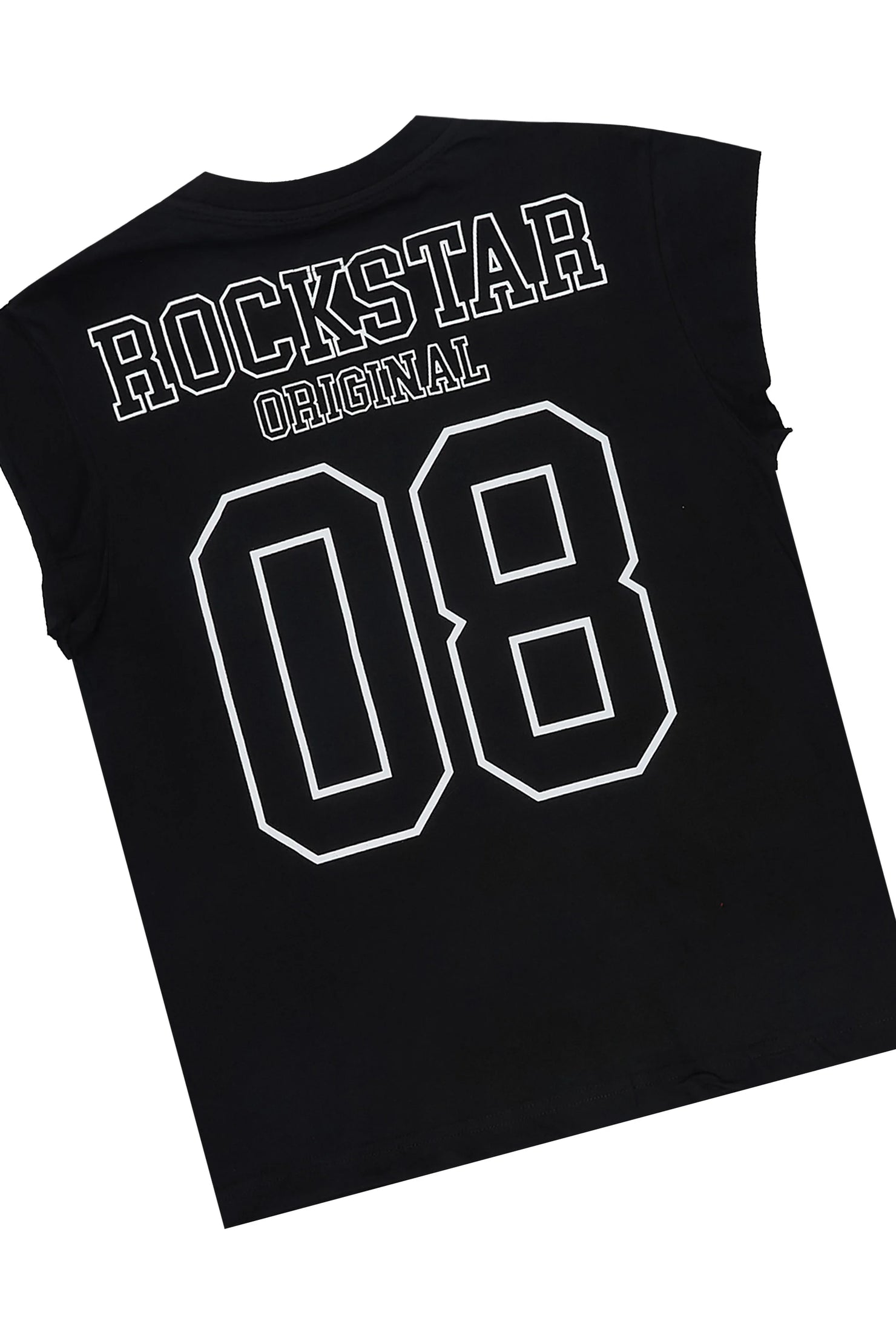 Boys Lusent Black/White Muscle Tee/Jort Set