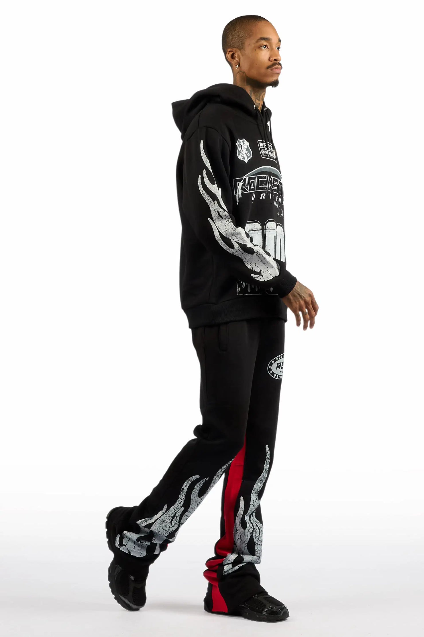 Amos Black Hoodie/Baggy Track Pant Set