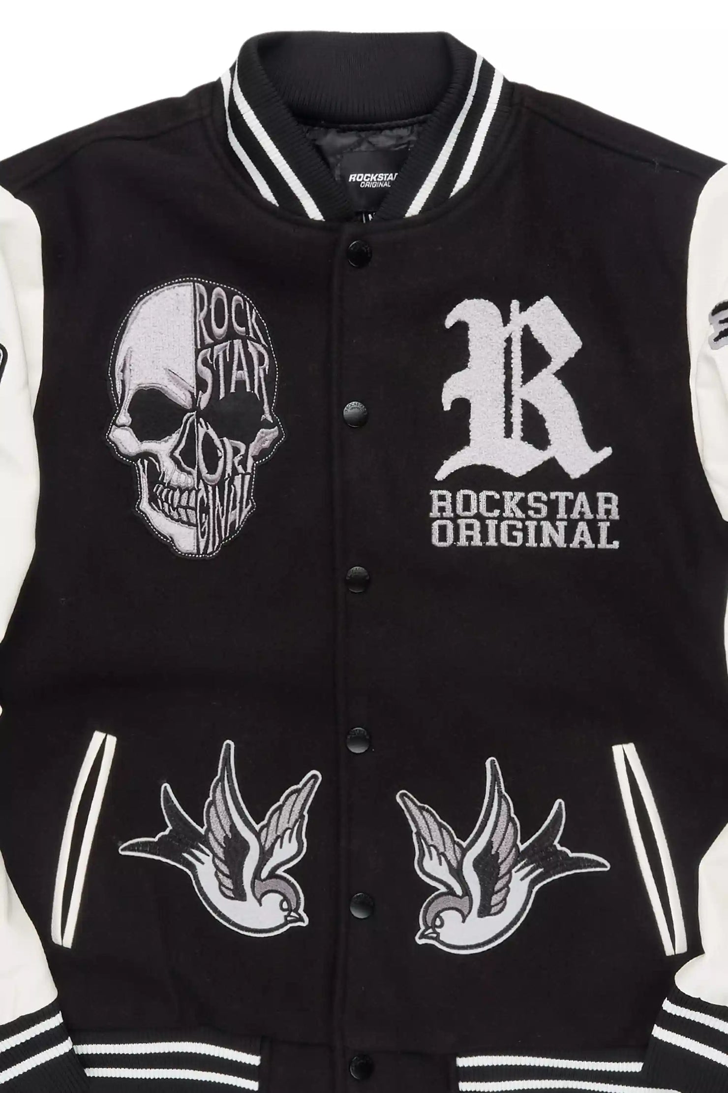 Vidar Black/White Varsity Jacket
