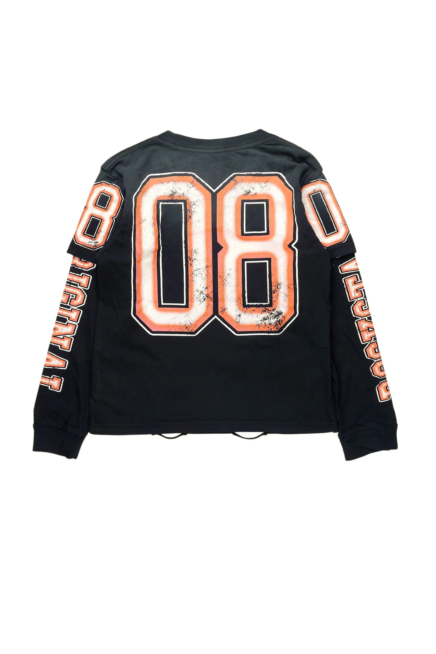 Boys Fields Black/Orange Double Layer L/S Graphic T-Shirt