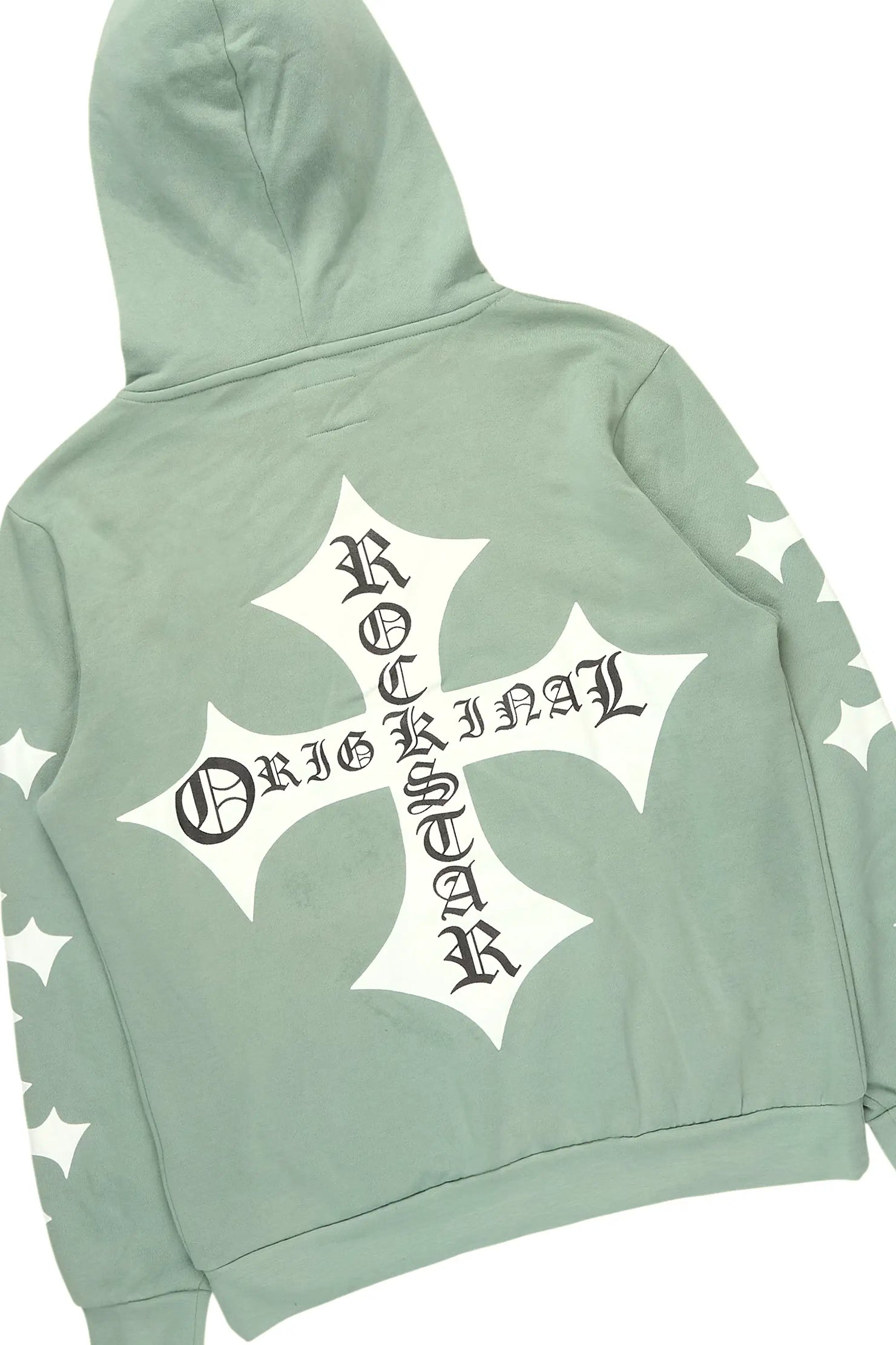 Slaydr Sage/White Hoodie/Stacked Flare Track Set