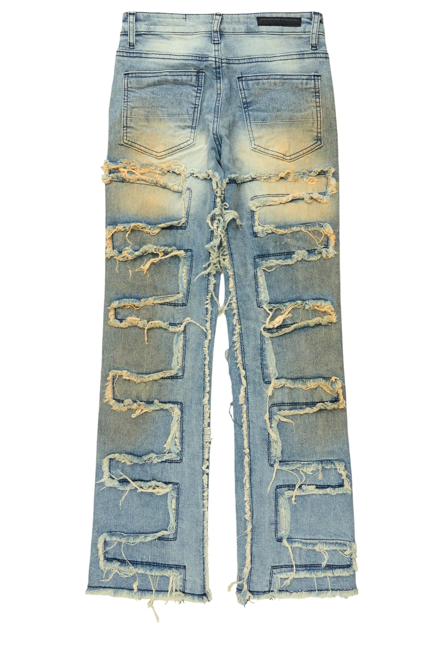 Boys Shake Tint Light Blue Stacked Flare Jean