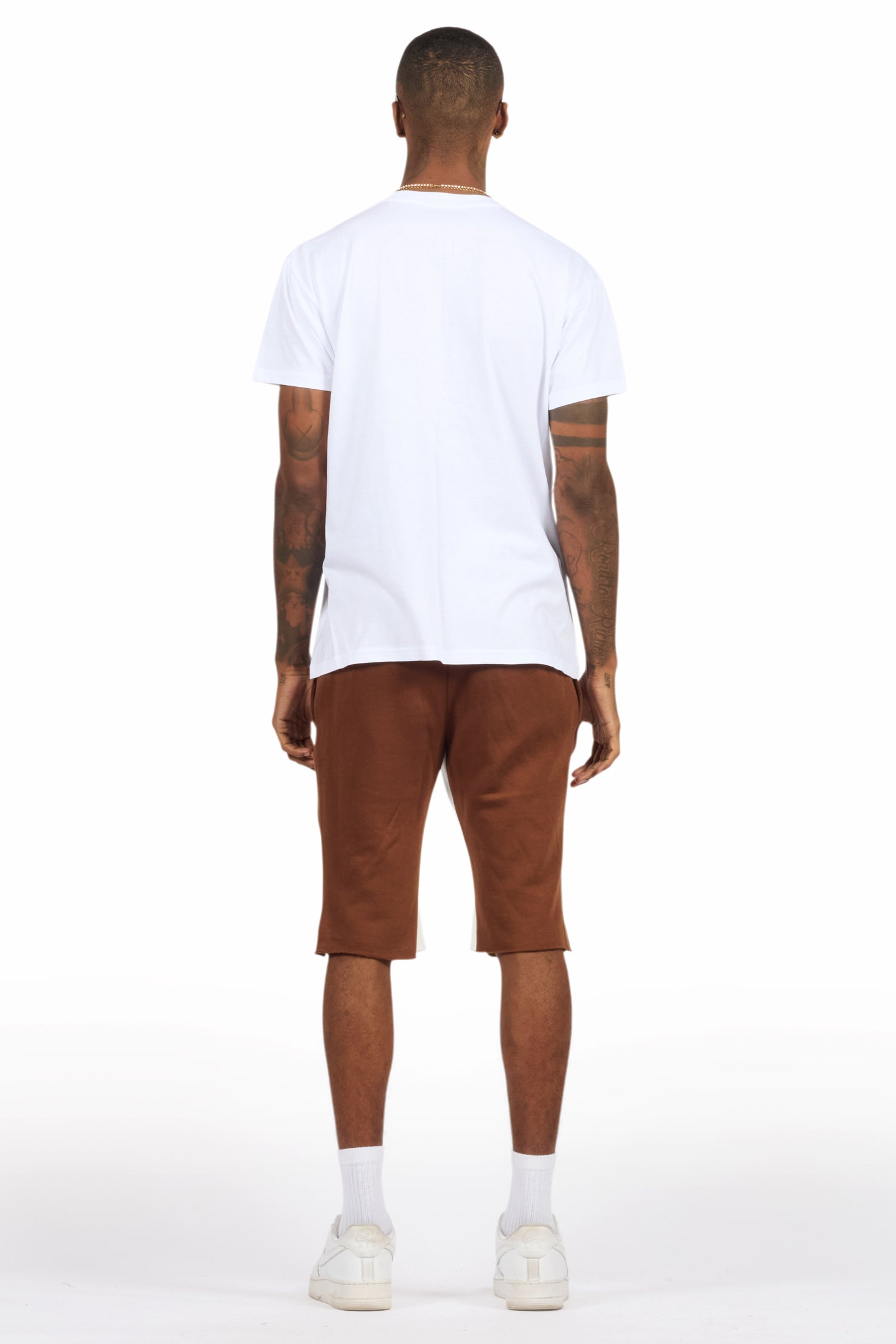 Allstar White/Brown T-Shirt Short Set