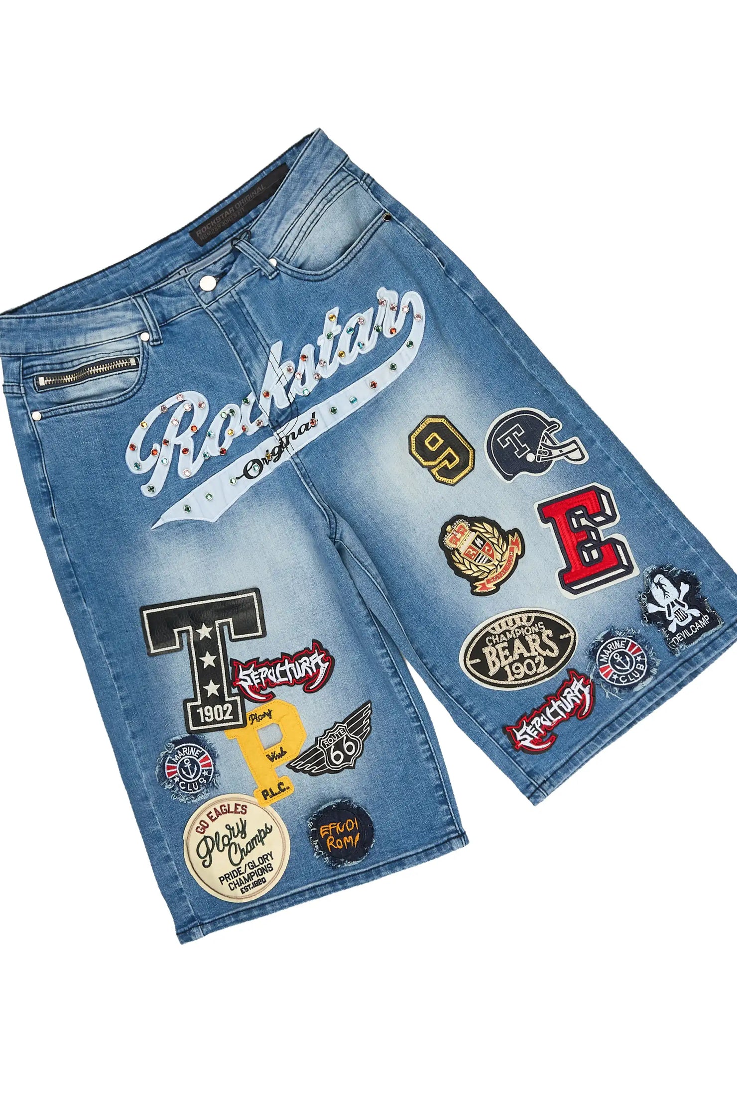 Bautista Blue Graphic T-Shirt Denim Jort Set