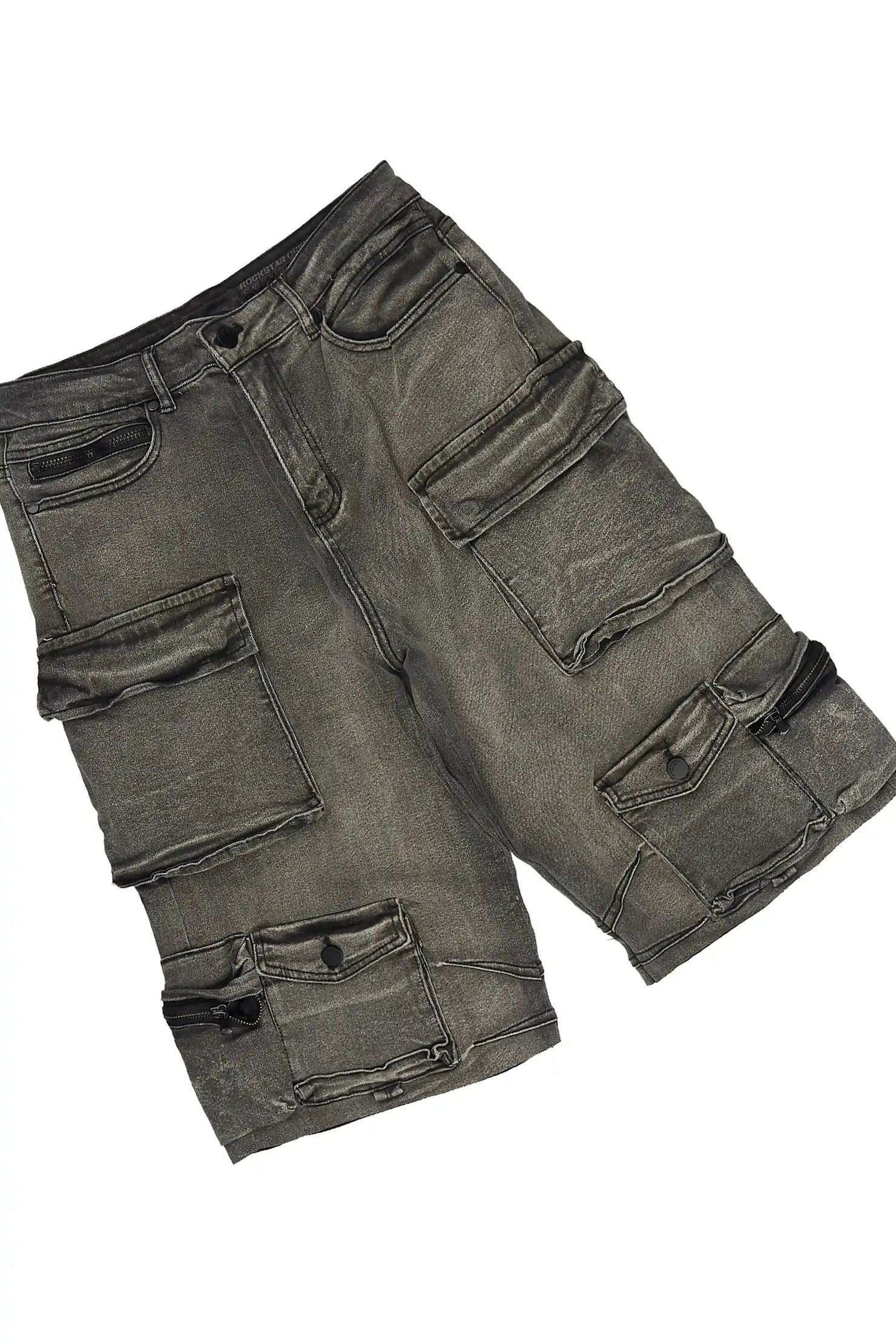 Kingston White/Grey Graphic T-Shirt & Mahesh Baggy Cargo Jean Short Set
