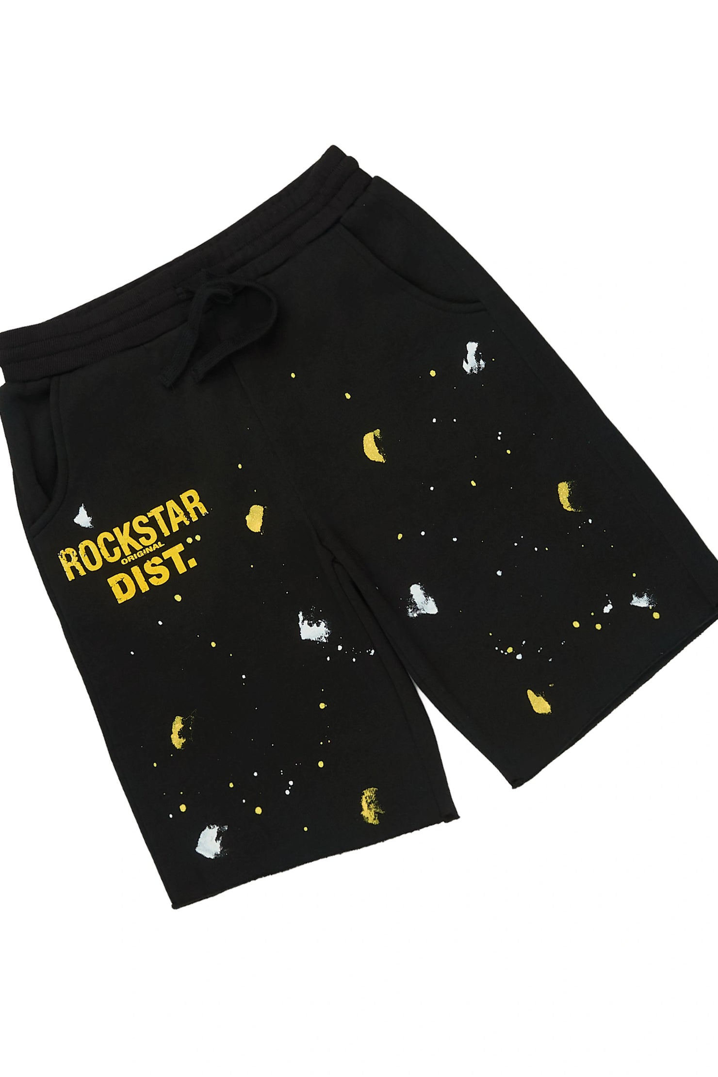Boys Scottie Black/Yellow Hoodie Short Set