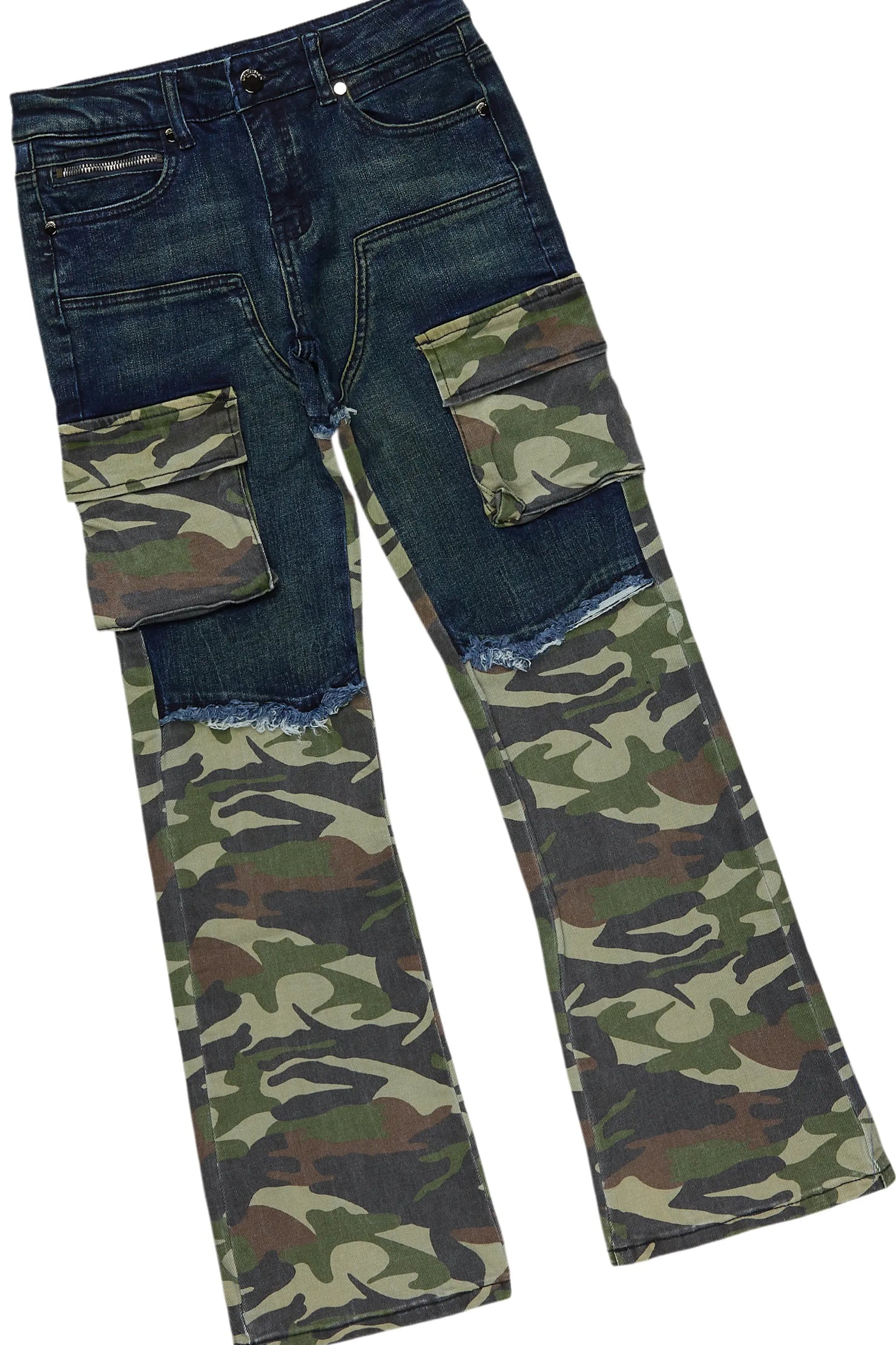 Boys Koen White T-Shirt/Stacked Flare Jean Set