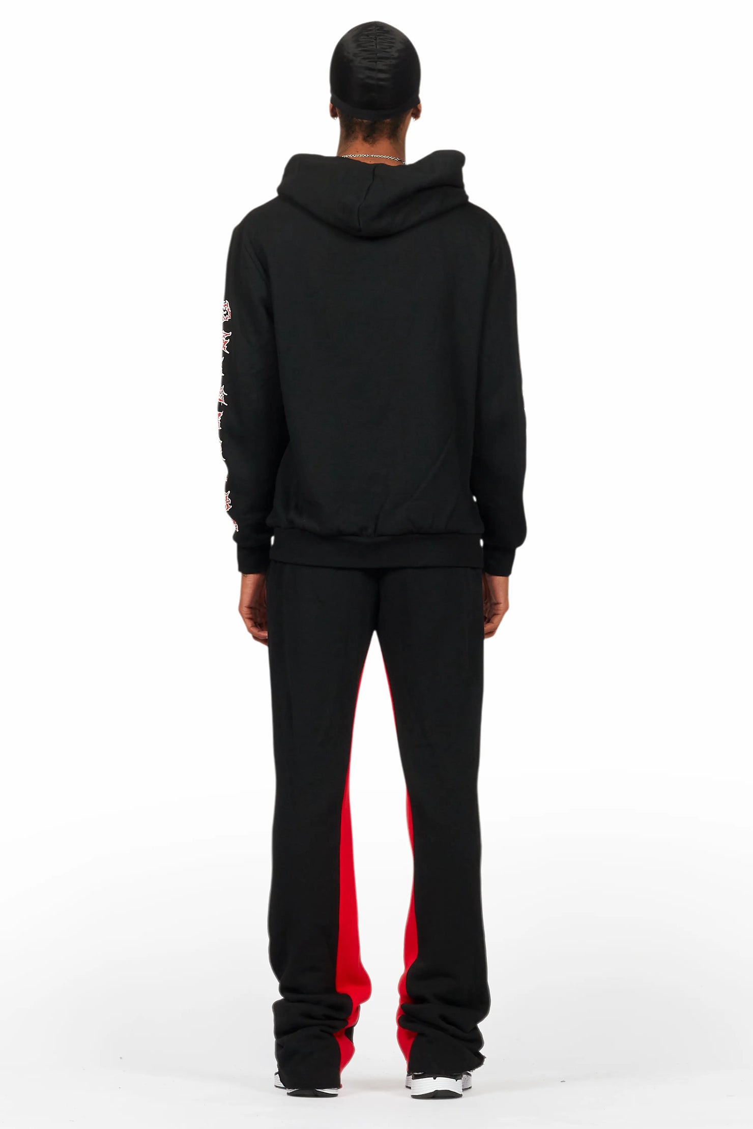 Darden Black/Red Hoodie/Baggy Track Pant Set