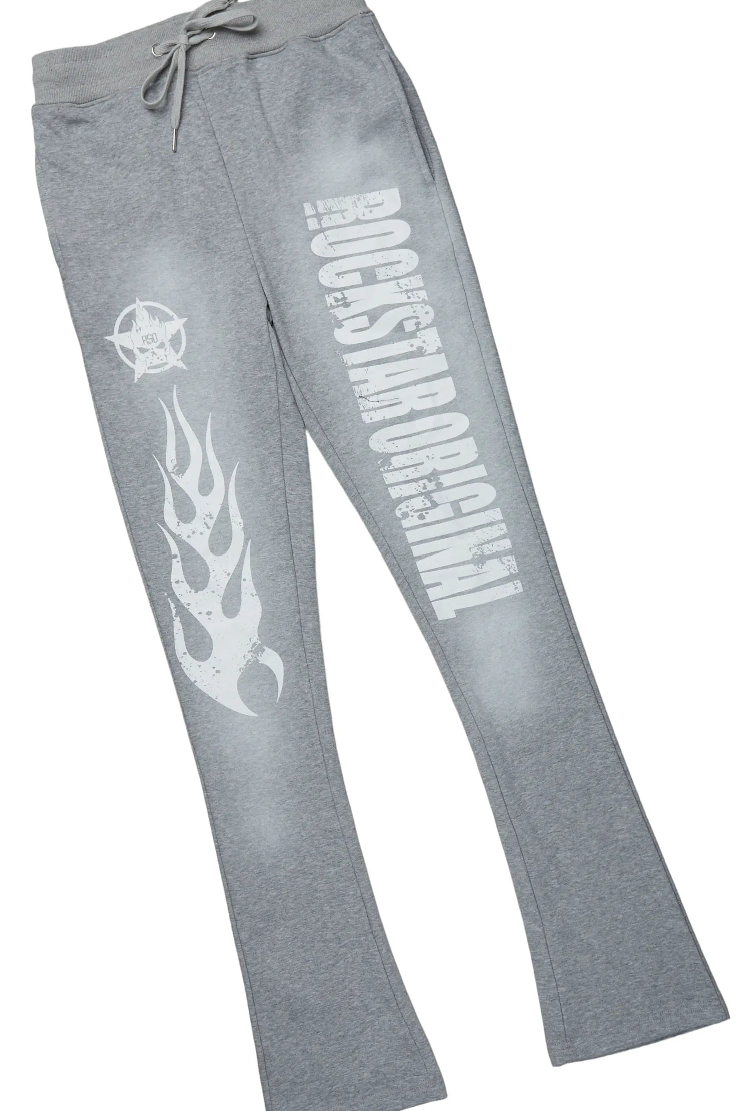 Vadim White/Grey Oversize T-Shirt/Stacked Flare Track Set