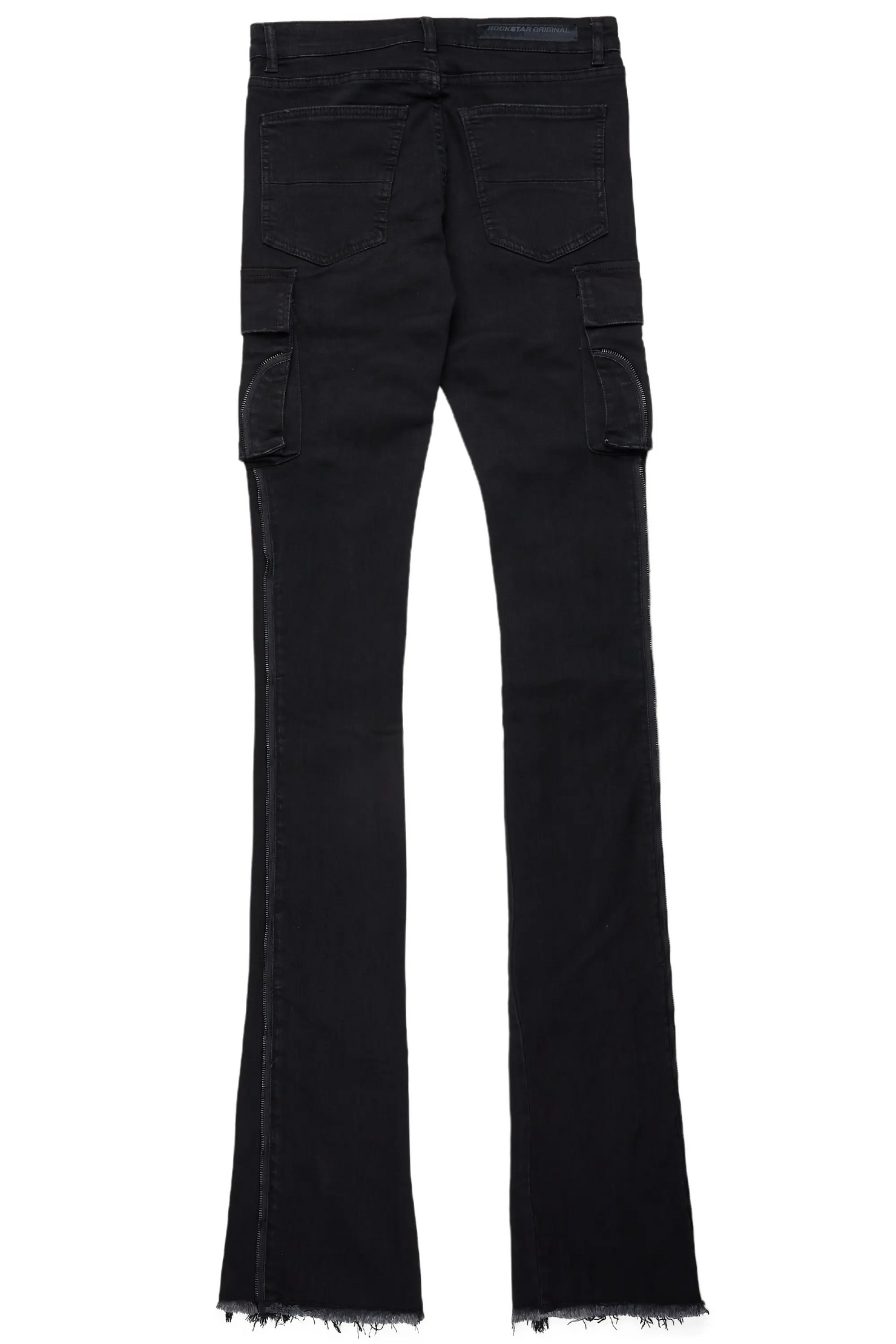 Hutch Black Super Stacked Flare Jean