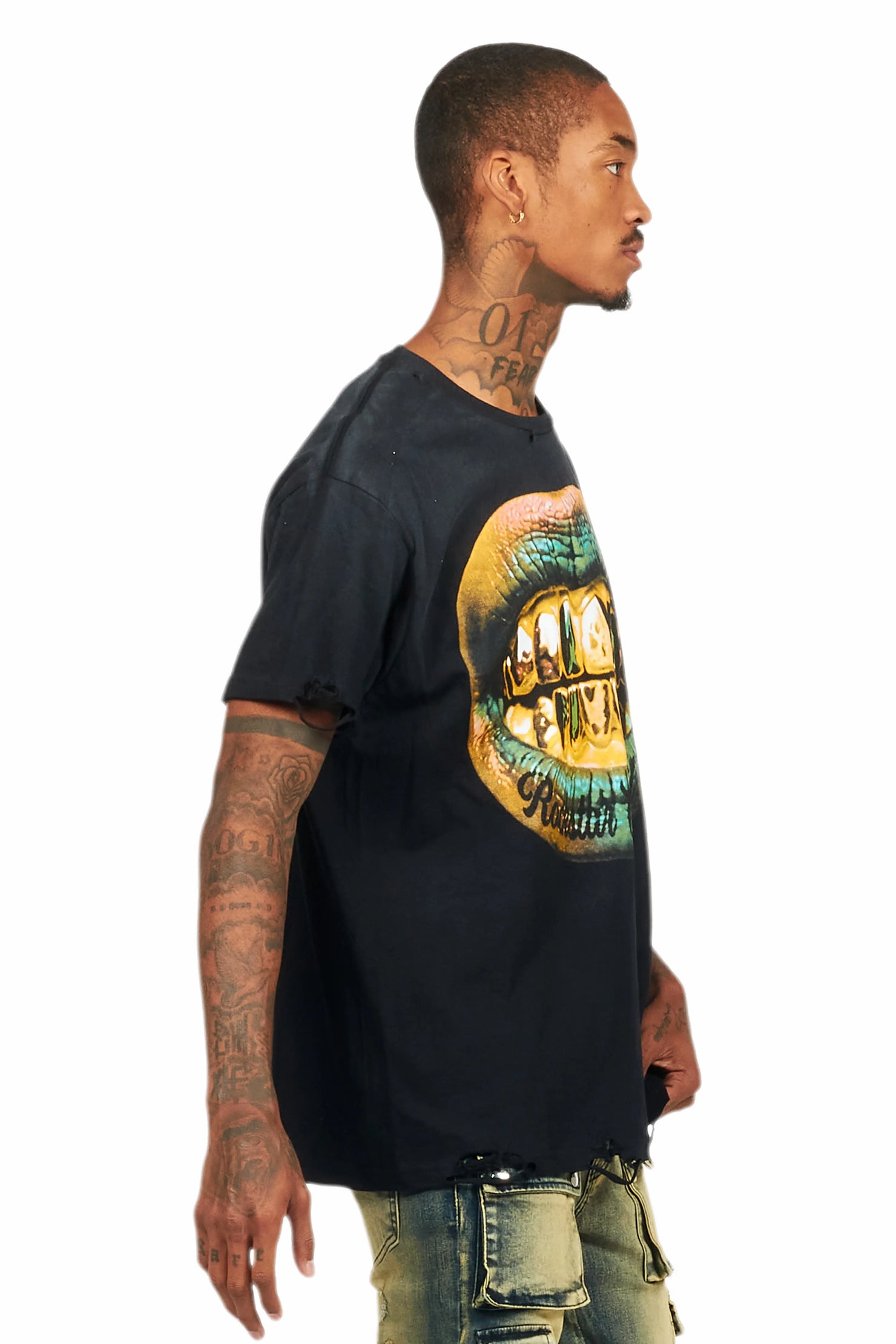 Gonen Black Oversized Graphic T-Shirt