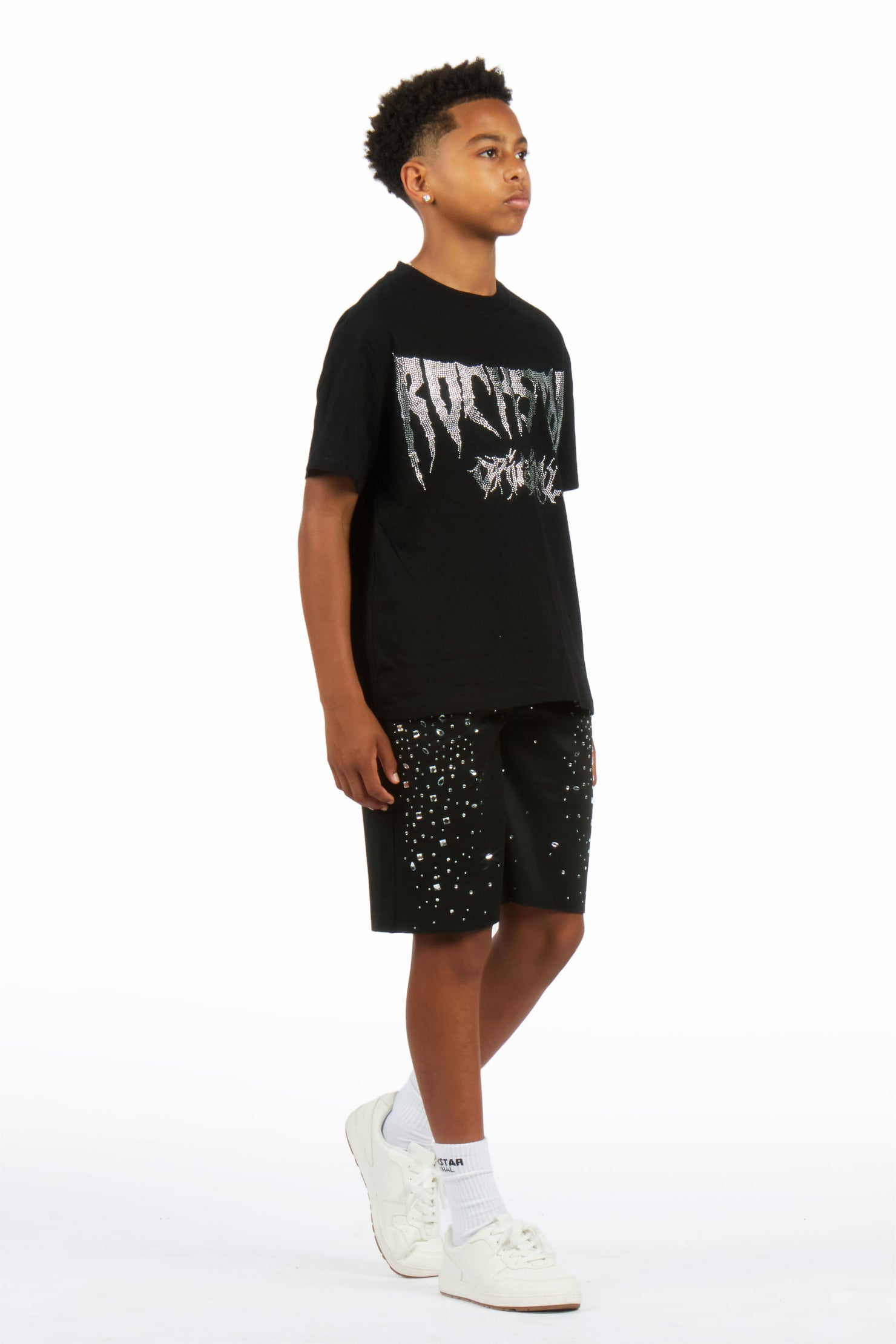 Boys Twinkle Black Rhinestone Short Set