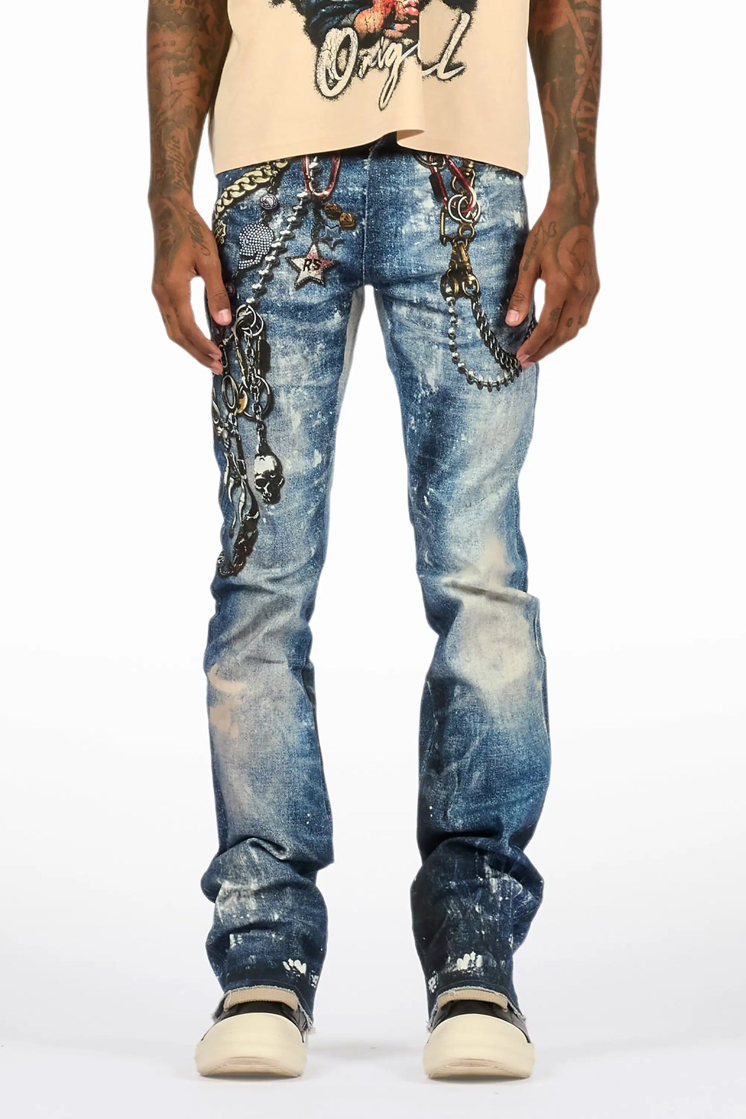 Kyrien Blue Stacked Flare Jean