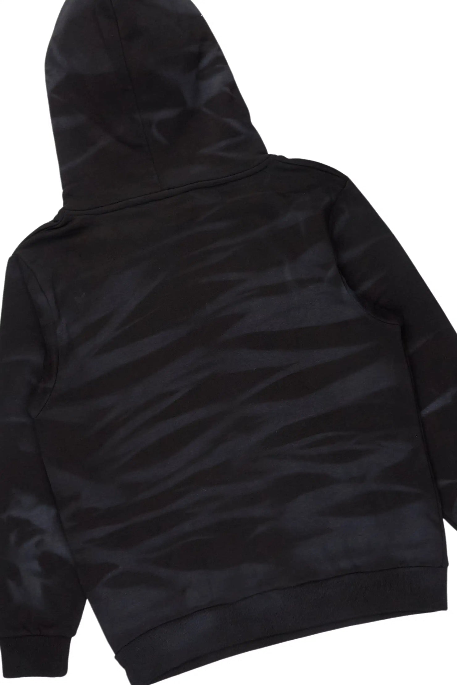 Nelly Black Spray Wash Hoodie Stacked Flare Track Set
