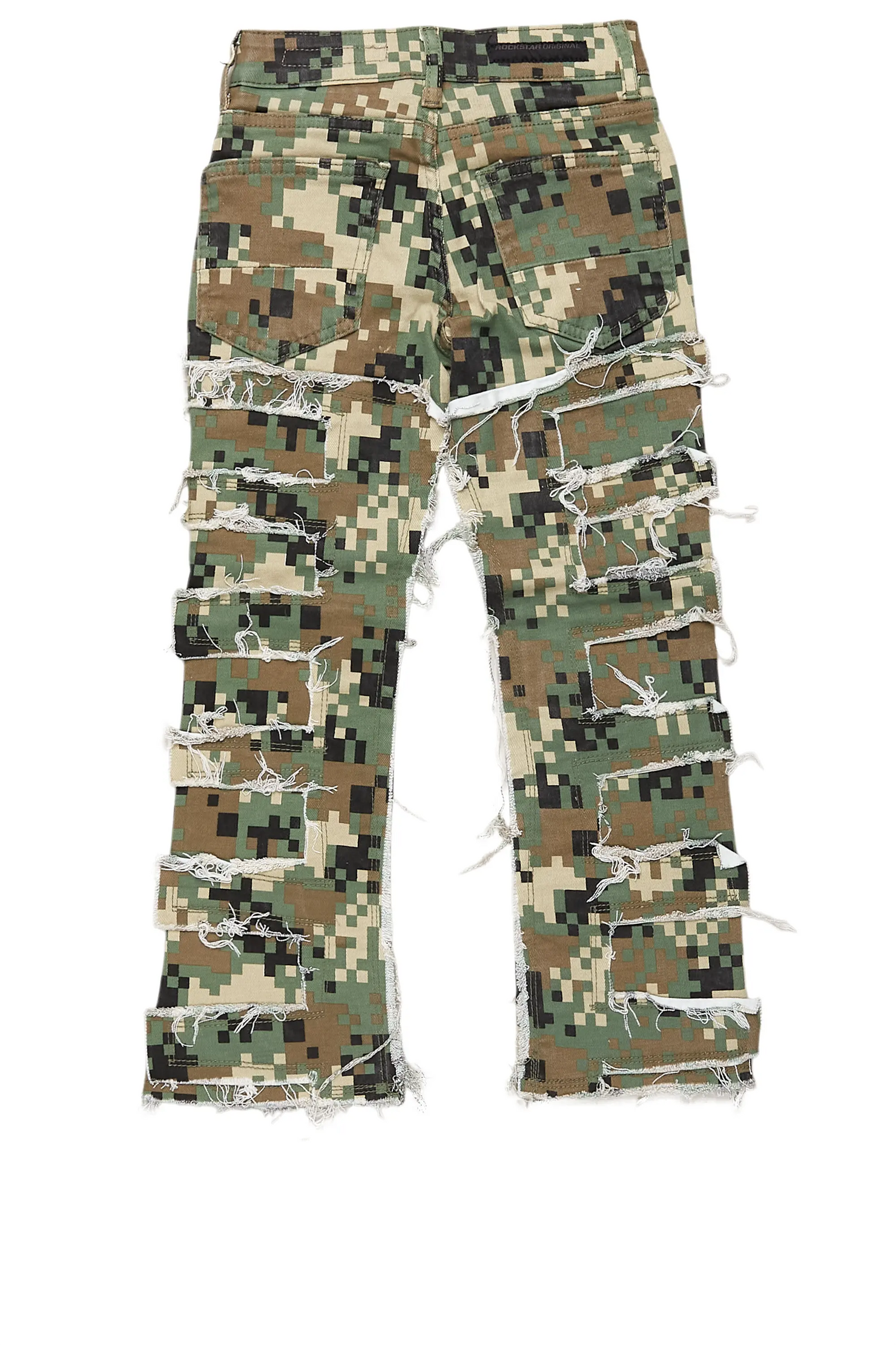 Boys Shake Digital Camo Stacked Flare Jean