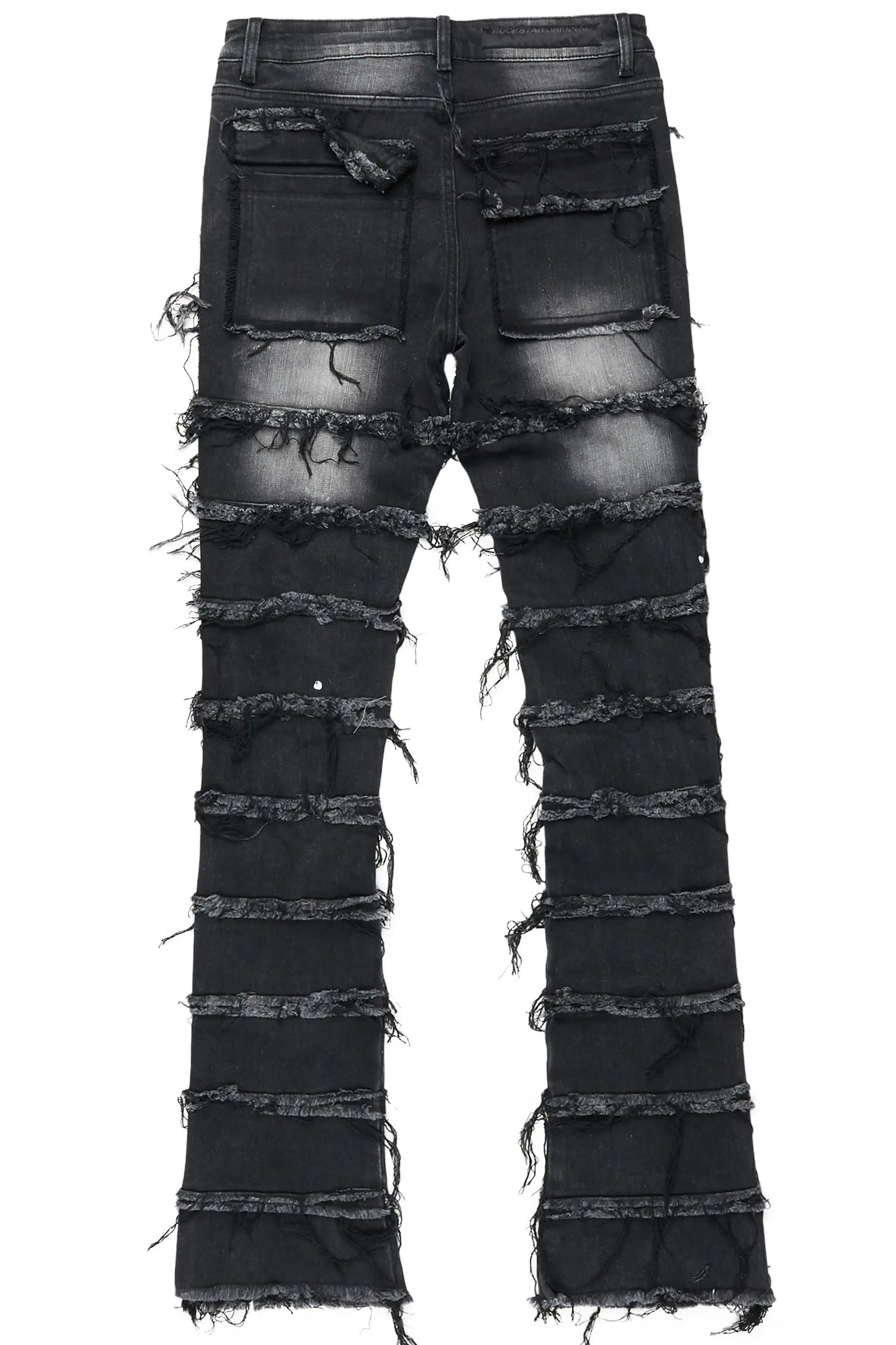 Wasi Black Painter Stacked Flare Jean