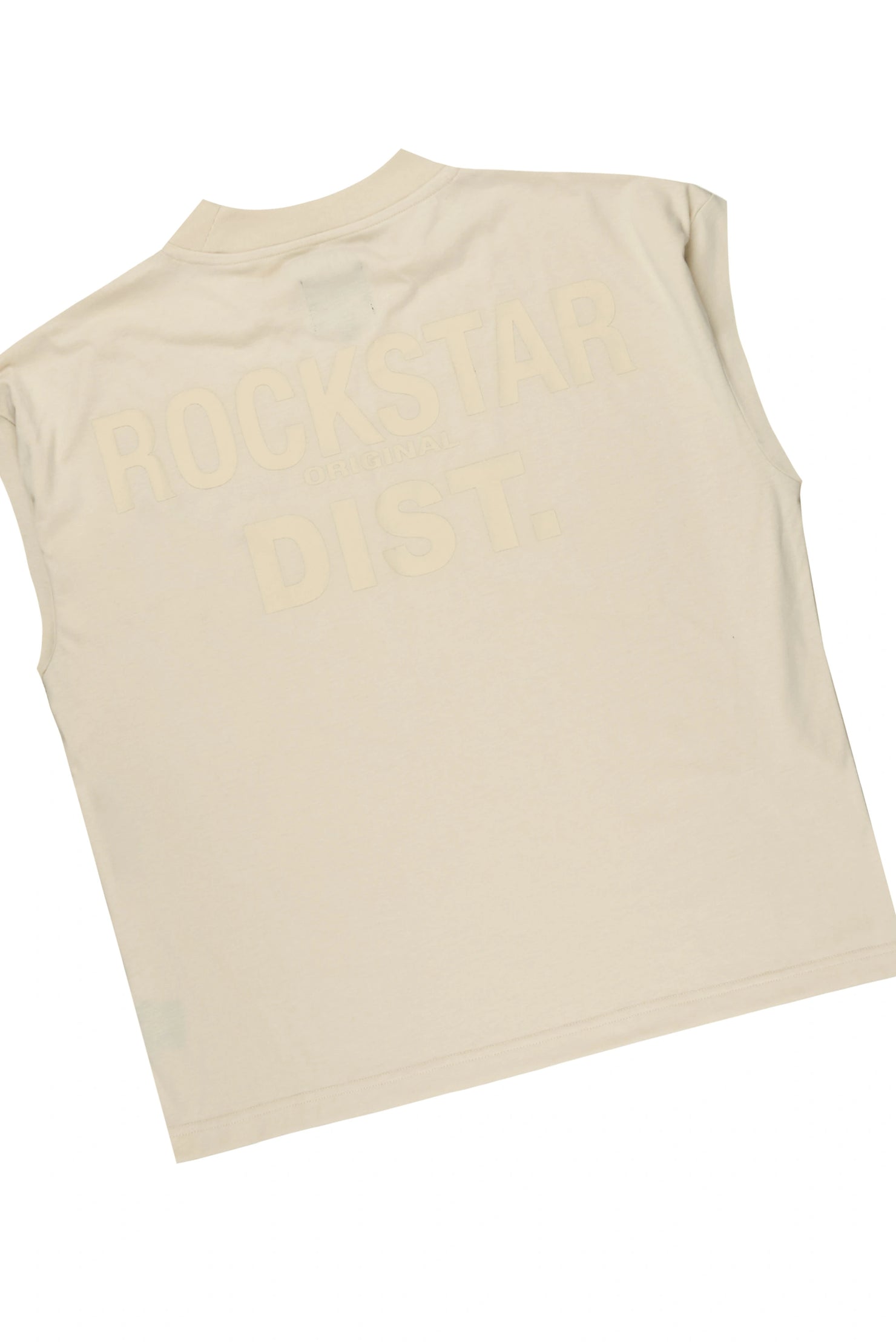 Jolan Beige Cut Sleeve T-Shirt/Jort Set