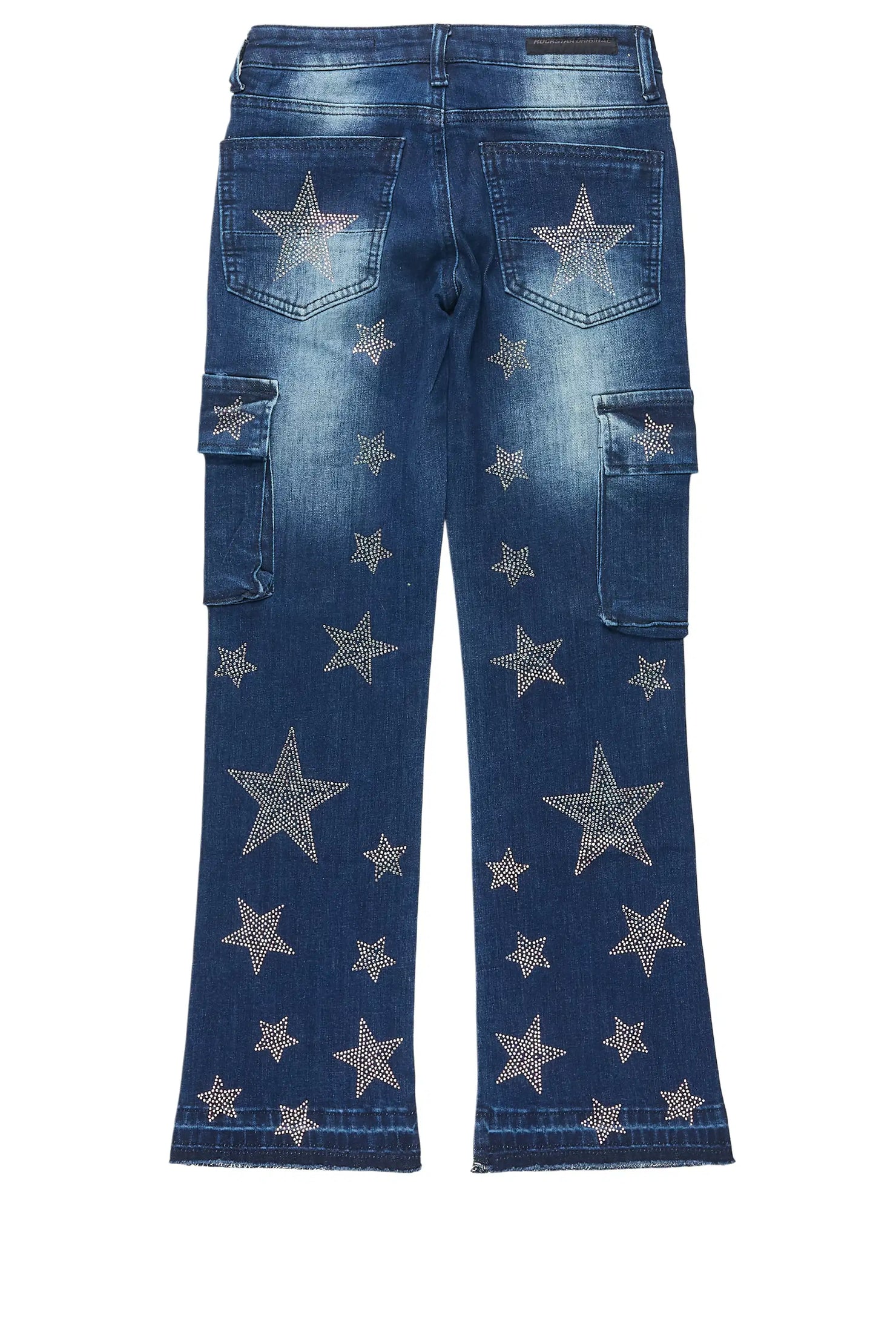 Girls Kendrica Dark Wash Rhinestone Stacked Jean