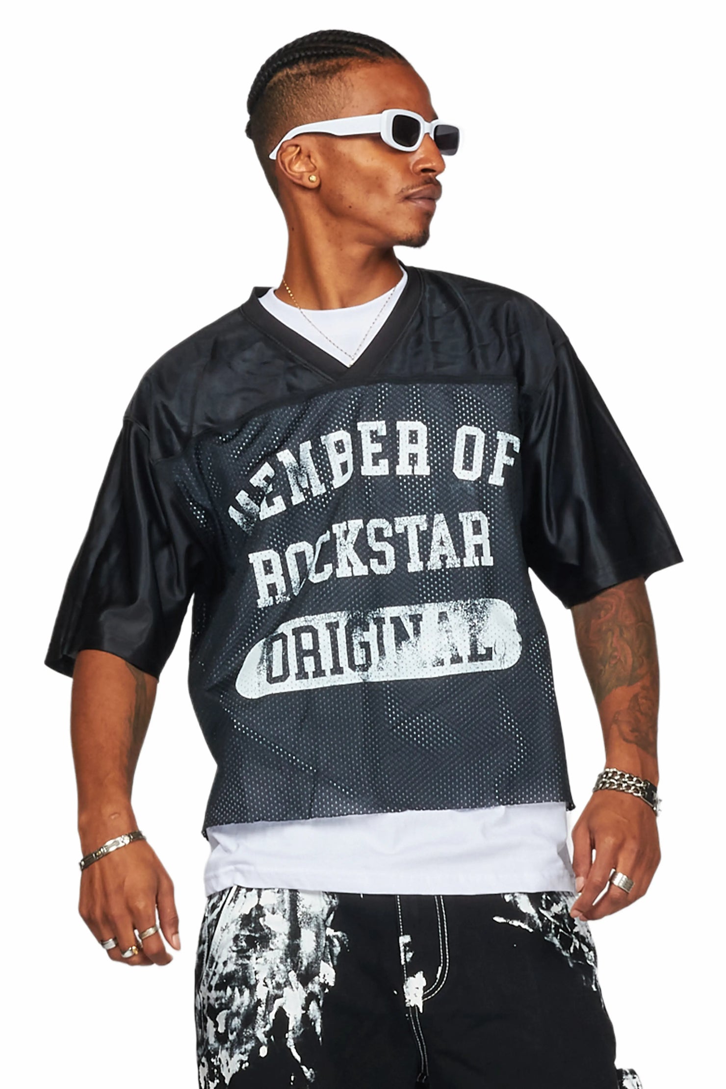 Danian Black Graphic Mesh Jersey