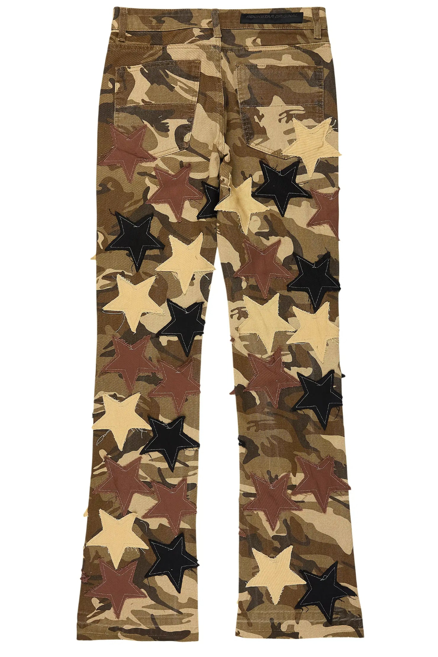 StarLane Brown Camo Stacked Flare Jean