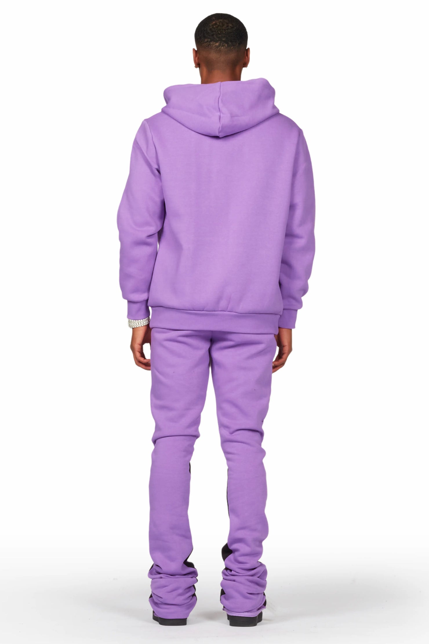 Thierry Purple Super Stacked Flare Track Pant Set