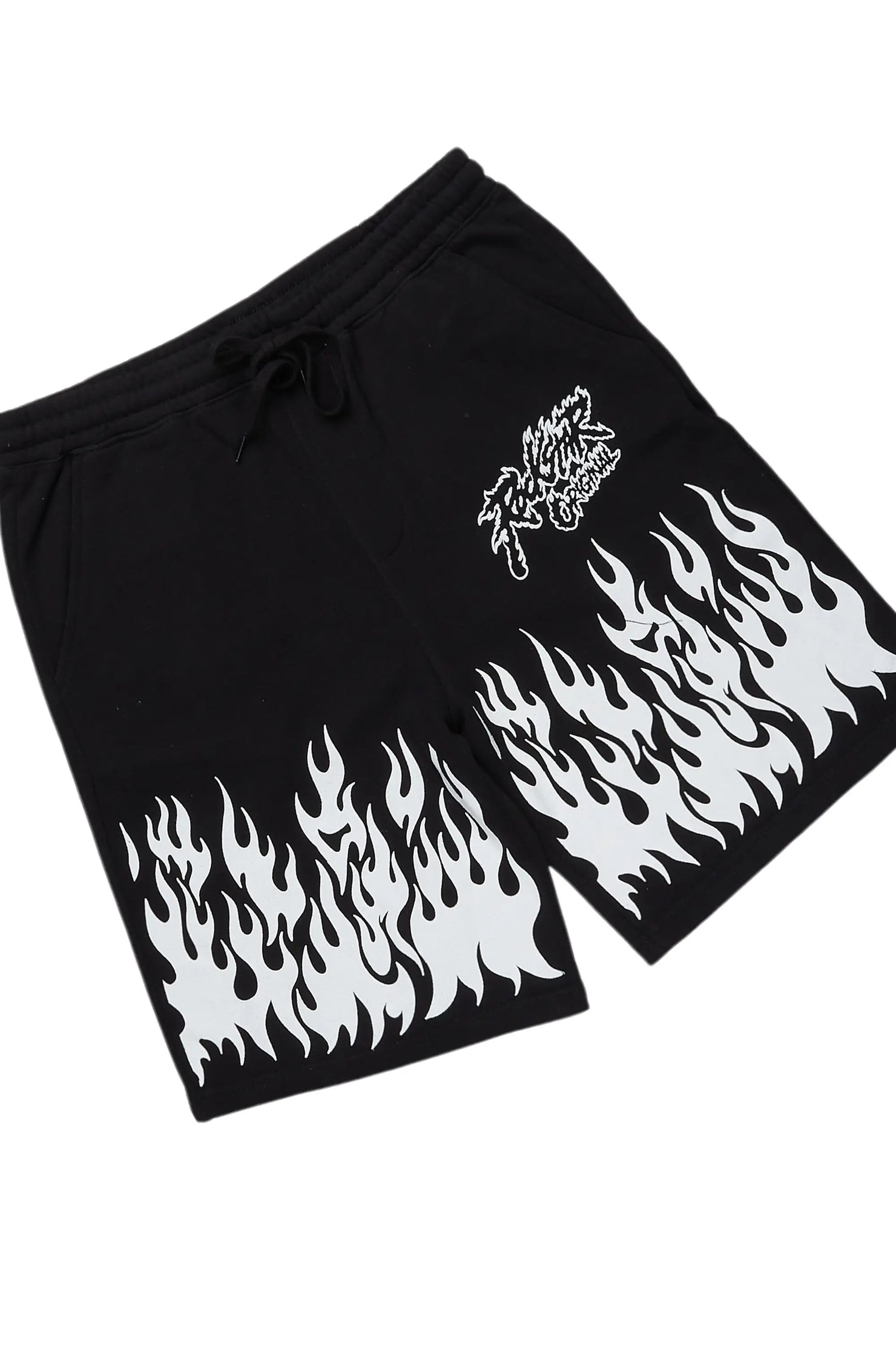 Bubble Black Long Sleeve T-Shirt Short Set