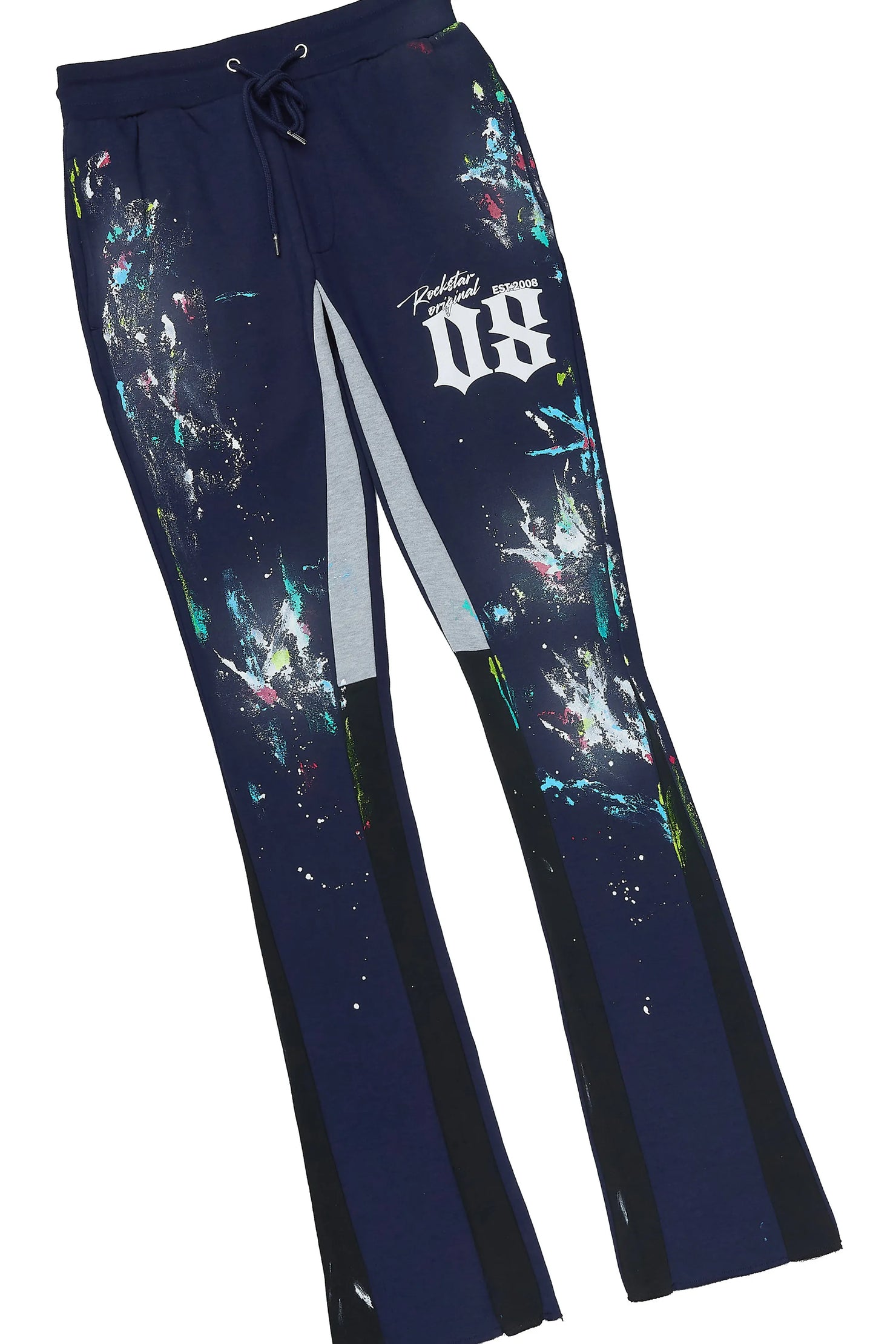 Garth Navy Hoodie/Stacked Flare Pant Track Set
