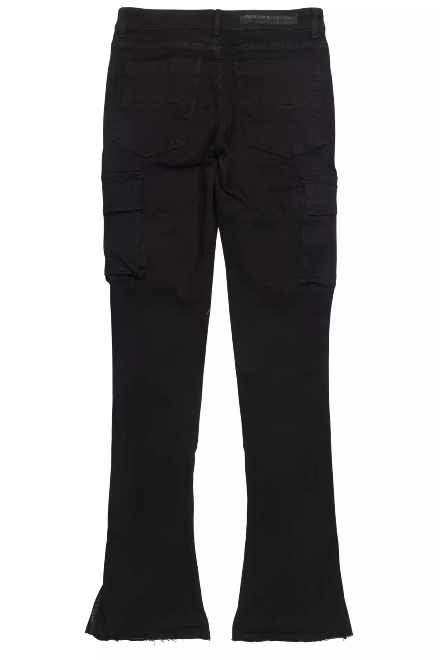 Aftermath Jet Black Stacked Flare Jean