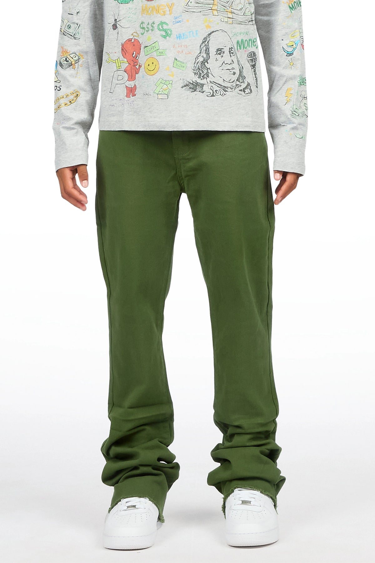 Boys Dag Olive 2.0 Stacked Flare Jean
