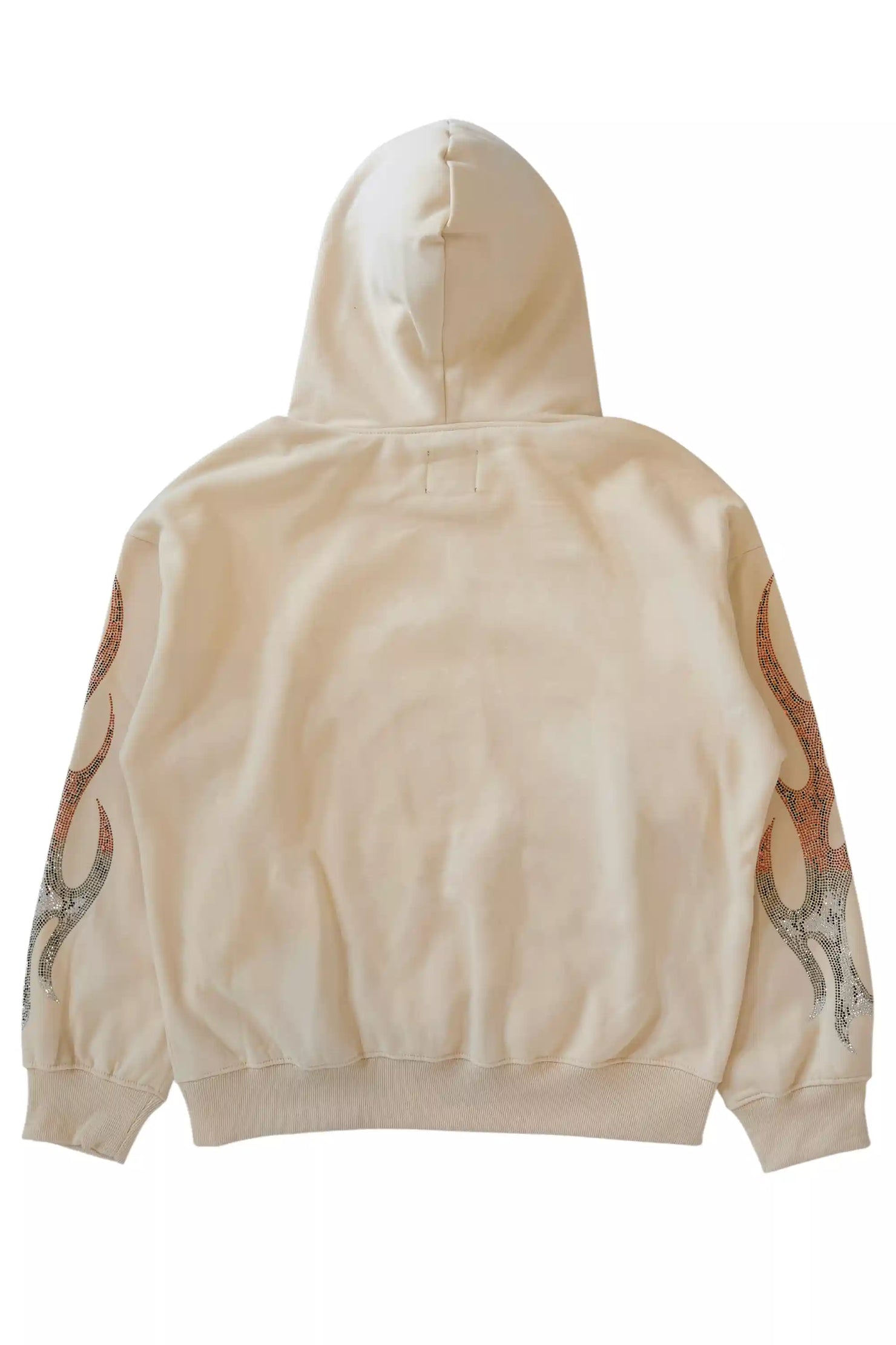 Veyene Beige Rhinestone Oversized Hoodie