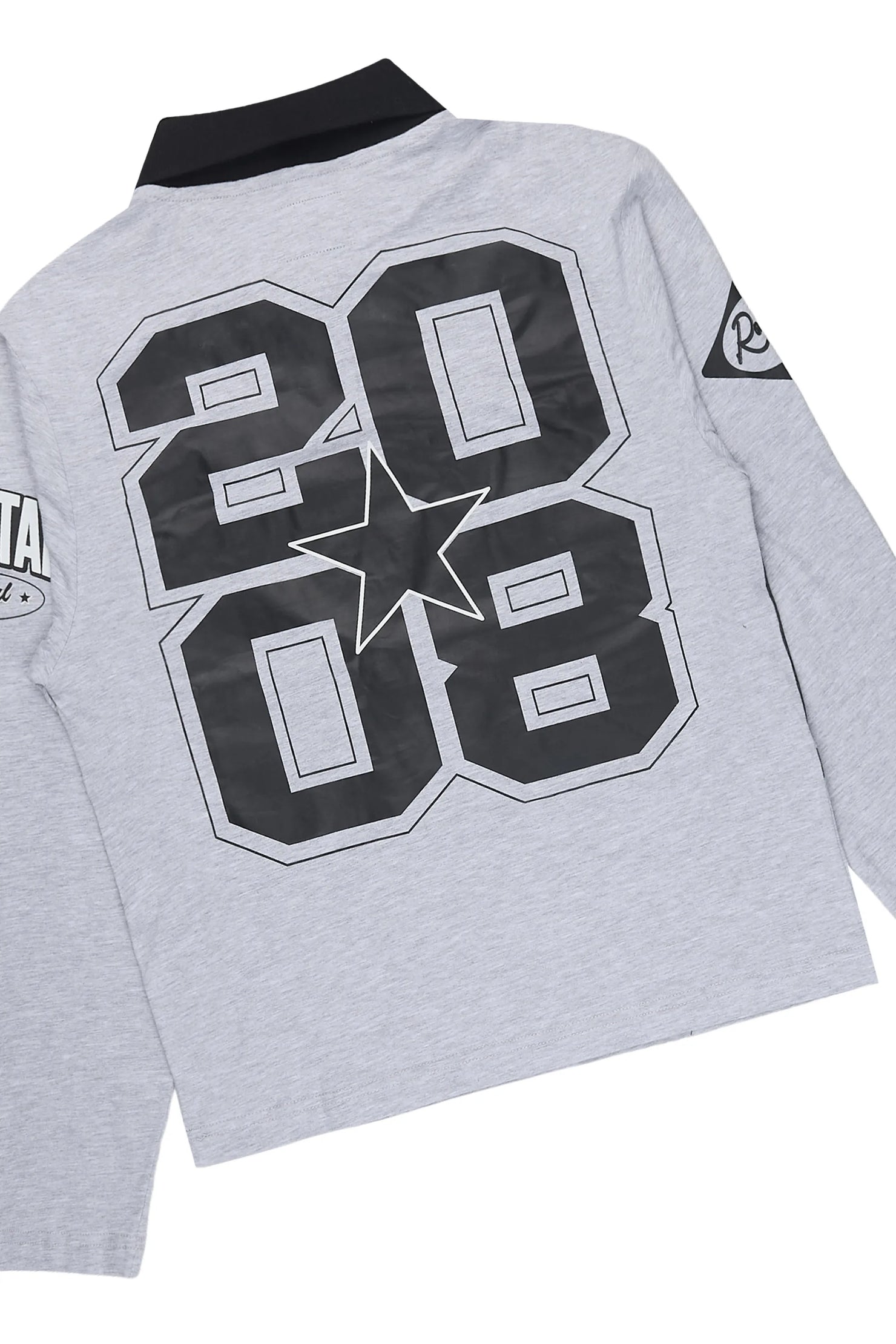 Boys Verseny Heather Grey Long Sleeve Polo Track Set