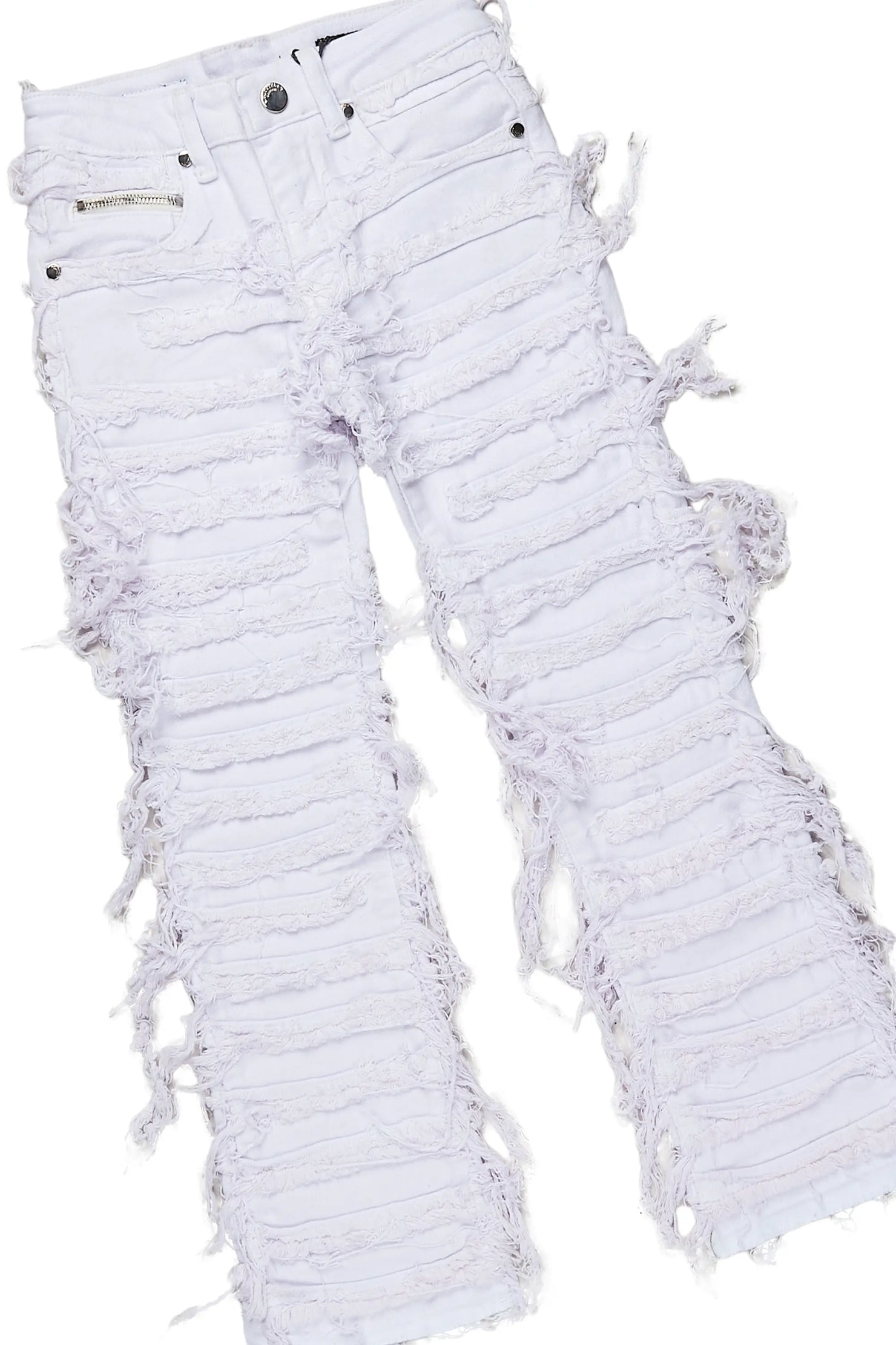 Girls Nahomy Fuchsia Hoodie/Stacked Flare Jean Set