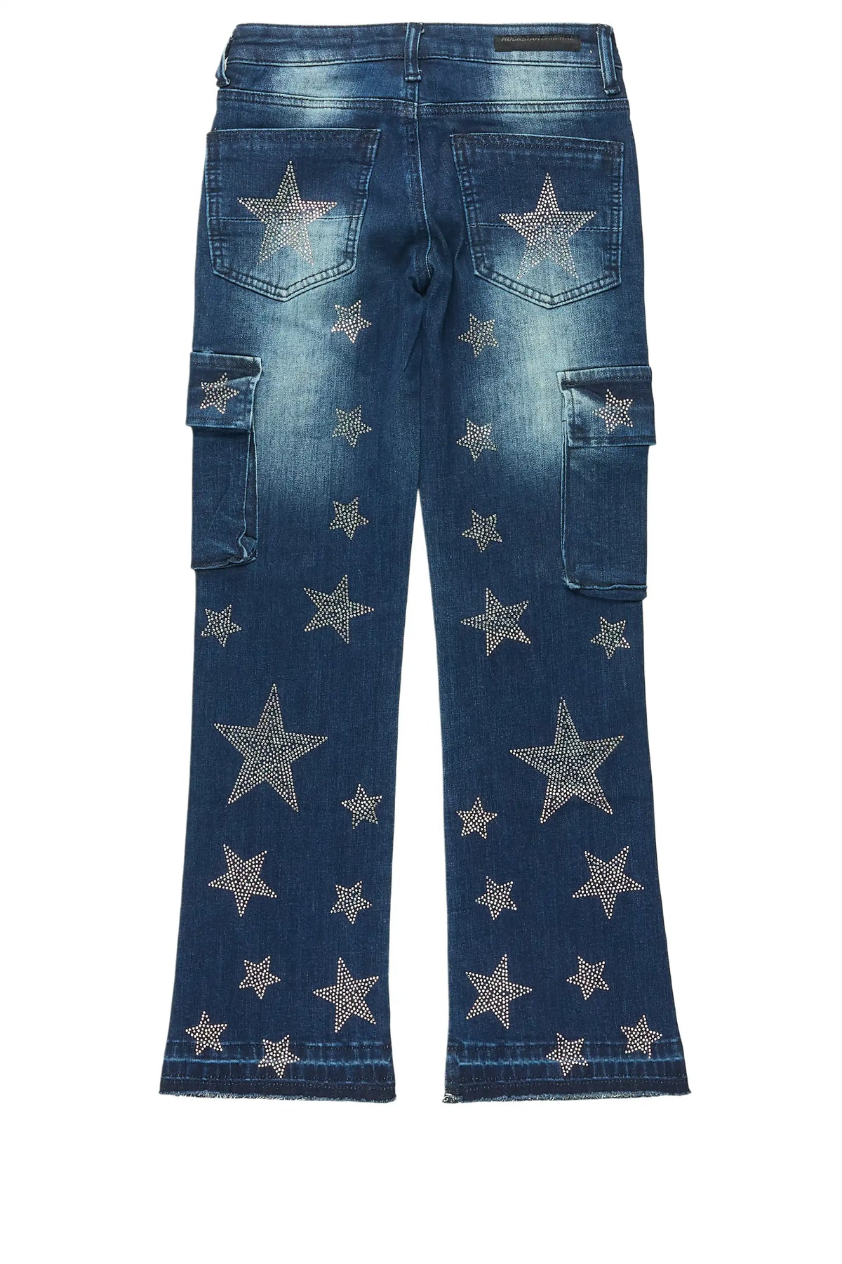 Girls Kendrica Dark Wash Rhinestone Stacked Jean